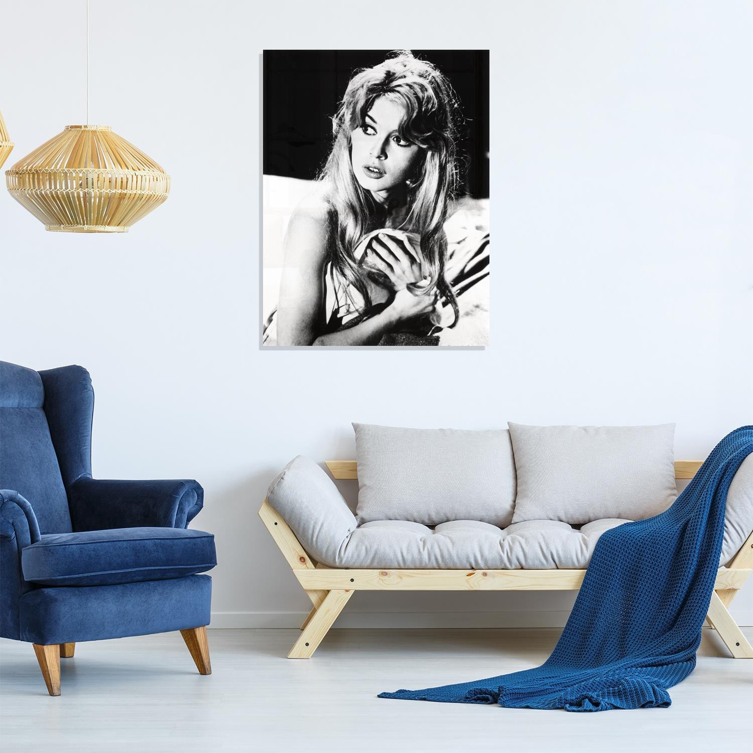 queence Acrylglasbild »Brigitte Bardot im Handtuch«, Schwarz-Weiß-Frau-Star günstig online kaufen