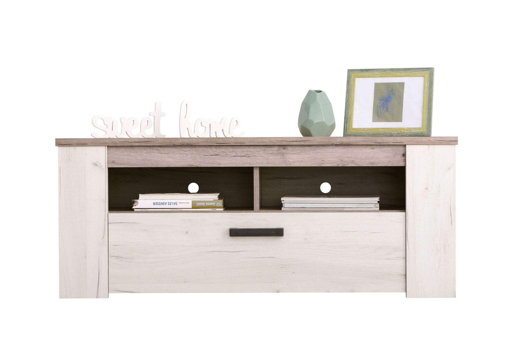 Home affaire Lowboard »Kent TV-Sideoard 120 cm, mit zwei geschlossenen Fächern«, TV-Kommode mit viel Platz, für moderne Fernseher in jedem Wohnzimmer