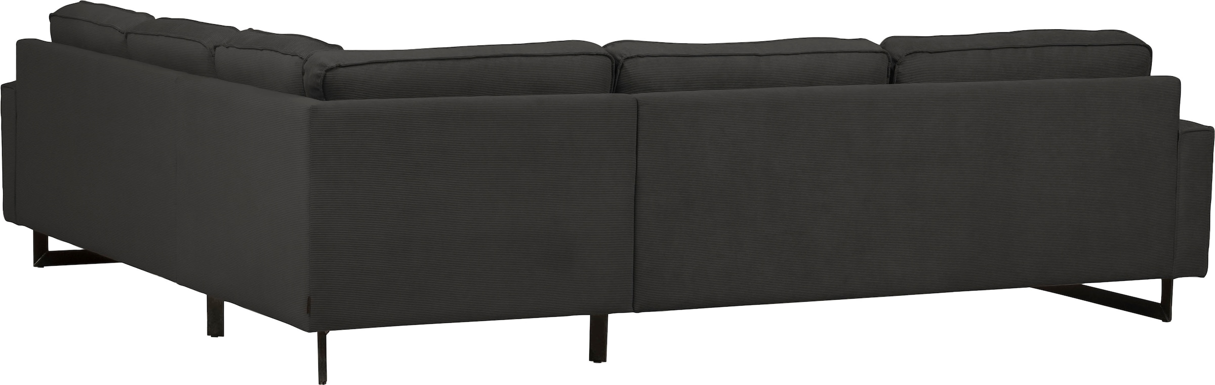 Home affaire Ecksofa »Pinto, XXL, 250/290 cm, langer Schenkel, Ottomane« Cord, Chenille, Lederoptik, mit Keder, Metallfüße, Wellenunterfederung
