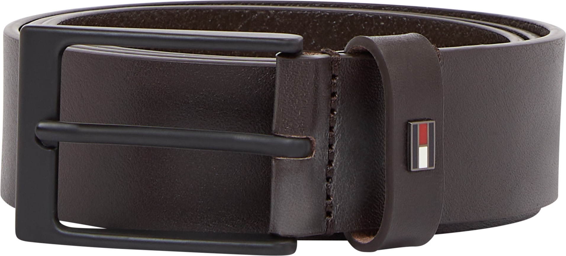 Tommy Hilfiger Ledergürtel »LAYTON 3.5«, Metallpatch, Einfachdornschließe