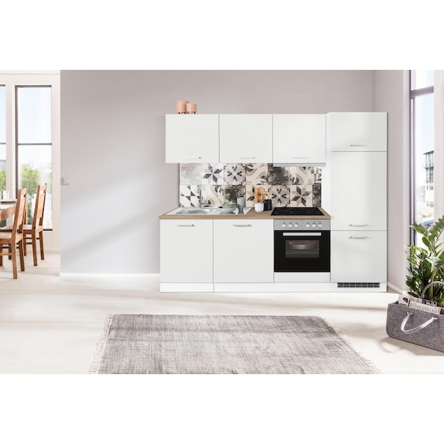 HELD MÖBEL Küchenzeile »Visby«, mit E-Geräten, Breite 240 cm inkl.  Kühlschrank und Geschirrspüler auf Rechnung kaufen