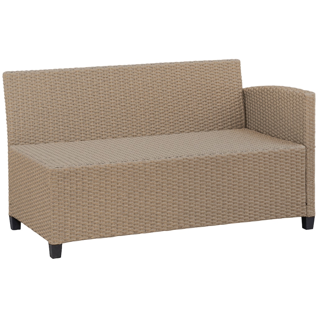 KONIFERA Gartenlounge-Set »Keros Premium«, (Set, 20 tlg., 2x 2er Sofa, 1x Ecke, 1x Sessel, 2x Hocker, 1x Tisch 145x75x67,5cm), Ecklounge, Polyrattan, Stahl, geeignet für 8 Personen, inkl. Auflagen