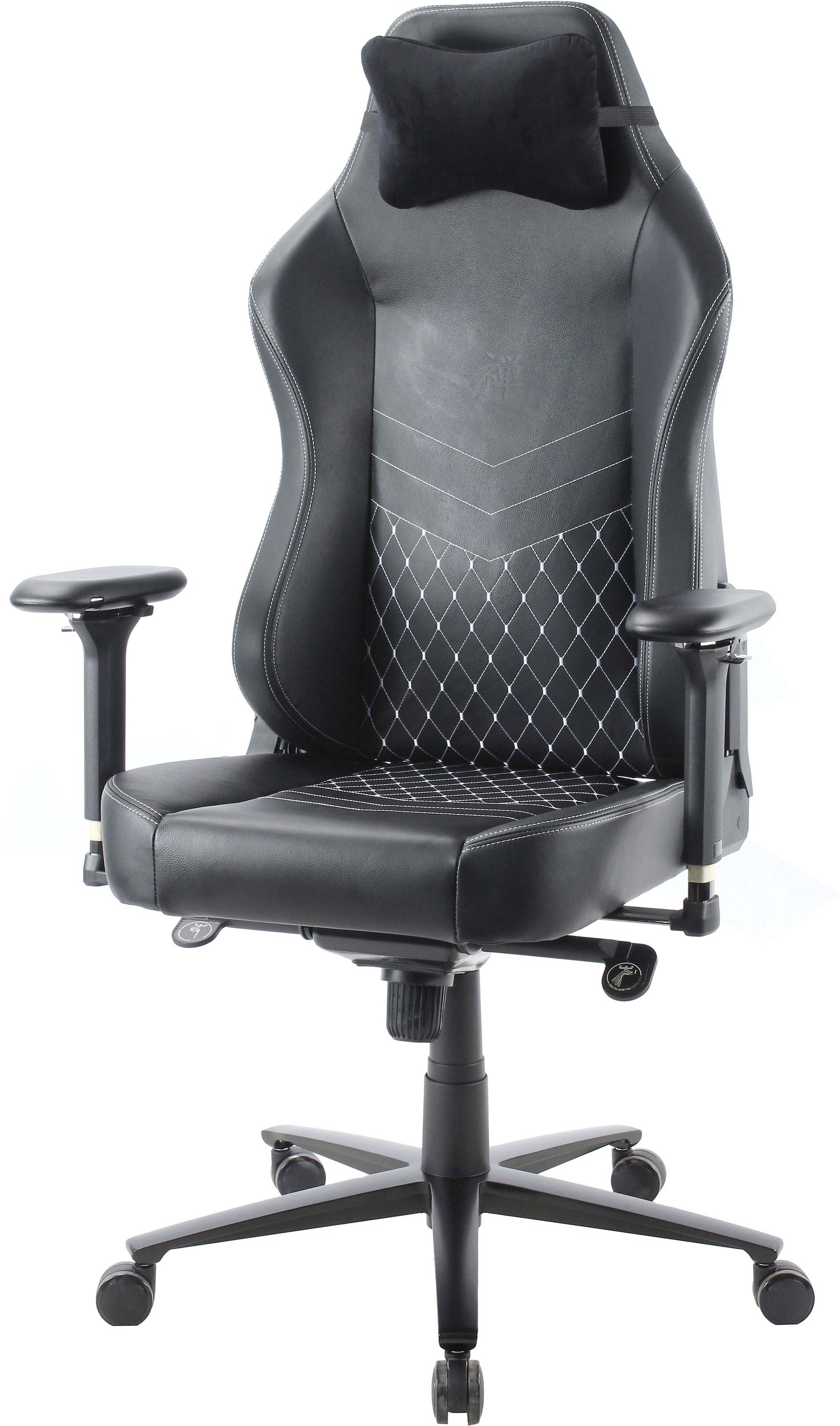 ZEN Gaming-Stuhl »SAGA Real Echtleder Gaming Chair«, 4D Premium-Metall-Armlehne, einstellbares Lordosenstütze