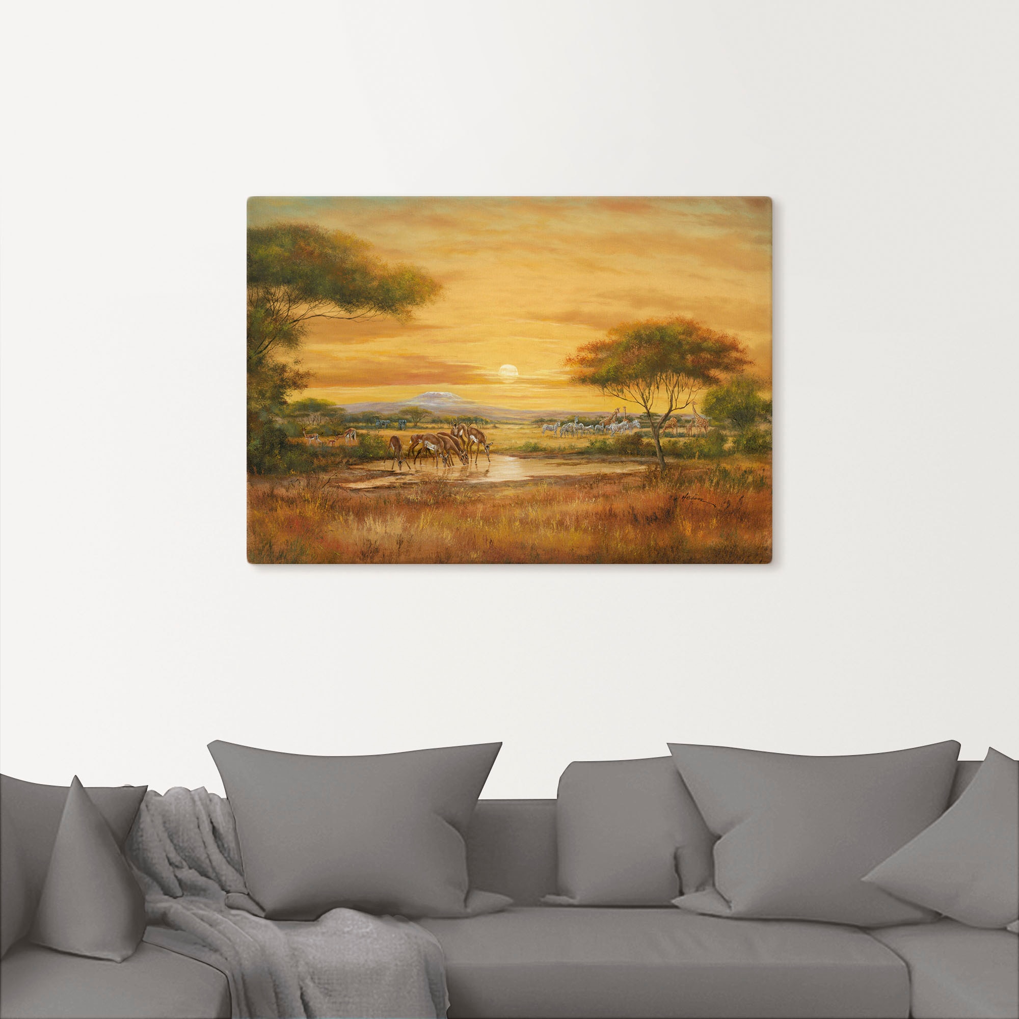 Artland Wandbild »Afrikanische Steppe«, Wildtiere, (1 St.), als Alubild, Ou günstig online kaufen