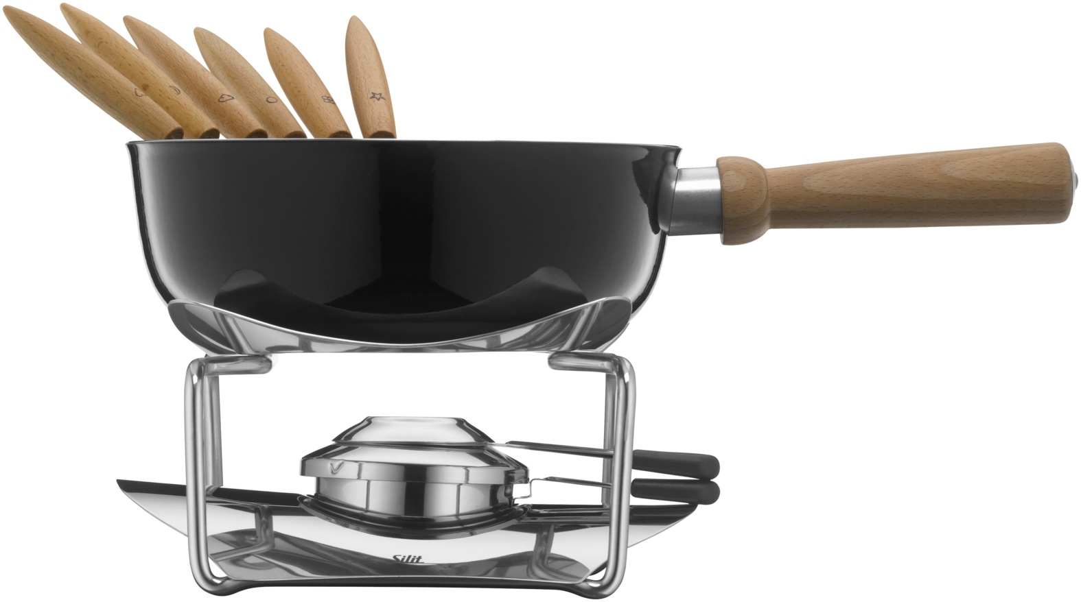 Silit Fonduetopf-Set, 9-teilig, Ø 23 cm, 2,7 l - praktisches Fondue-Set, id günstig online kaufen