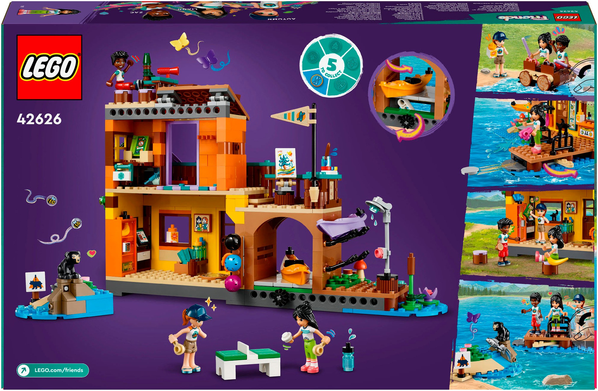LEGO® Konstruktionsspielsteine »Abenteuercamp mit Kayak (42626), LEGO Friends«, (628 St.), Made in Europe