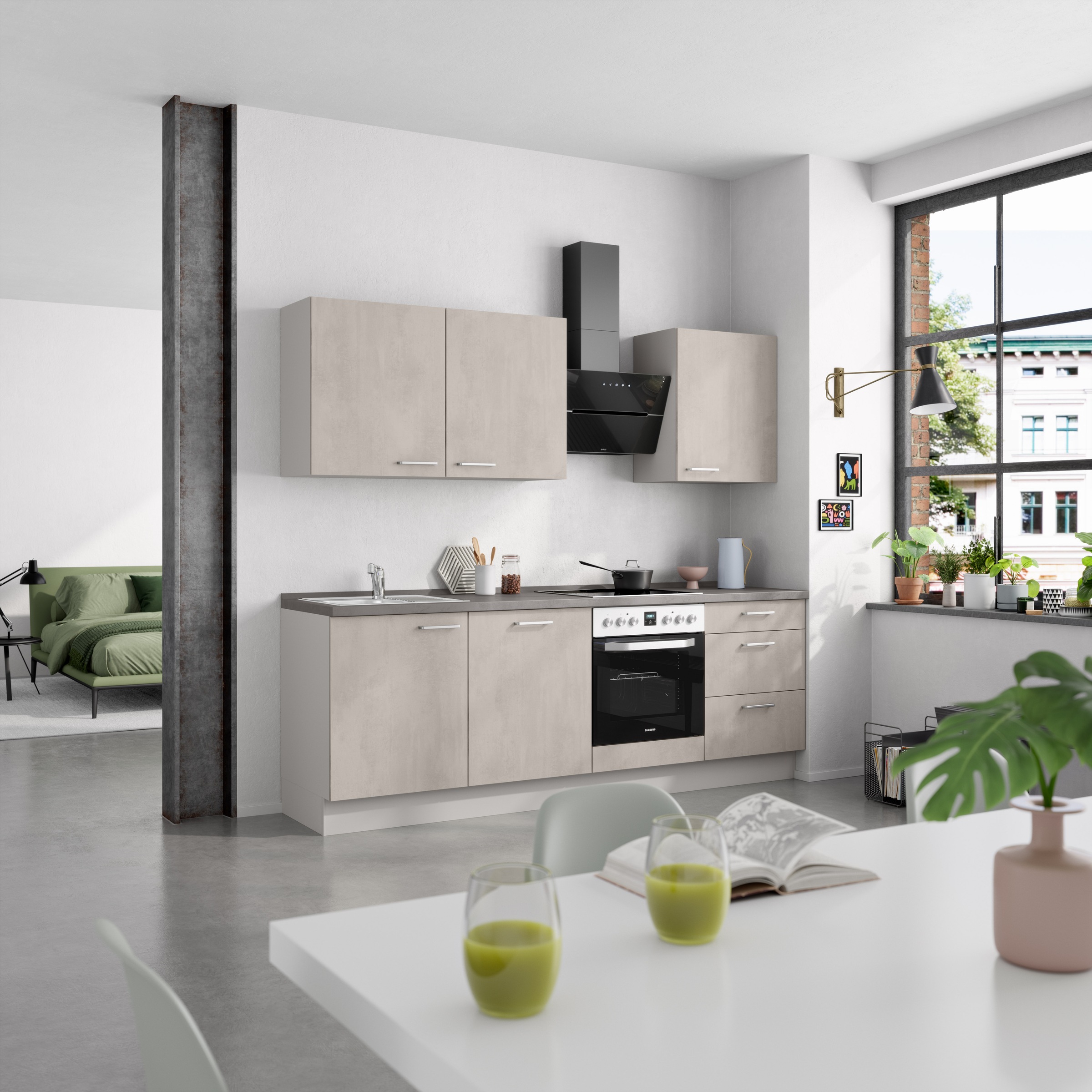 nobilia® Küchenzeile »"Riva II"«, vormontiert, Ausrichtung wählbar, Breite 240 cm, wahlw. mit E-Geräten
