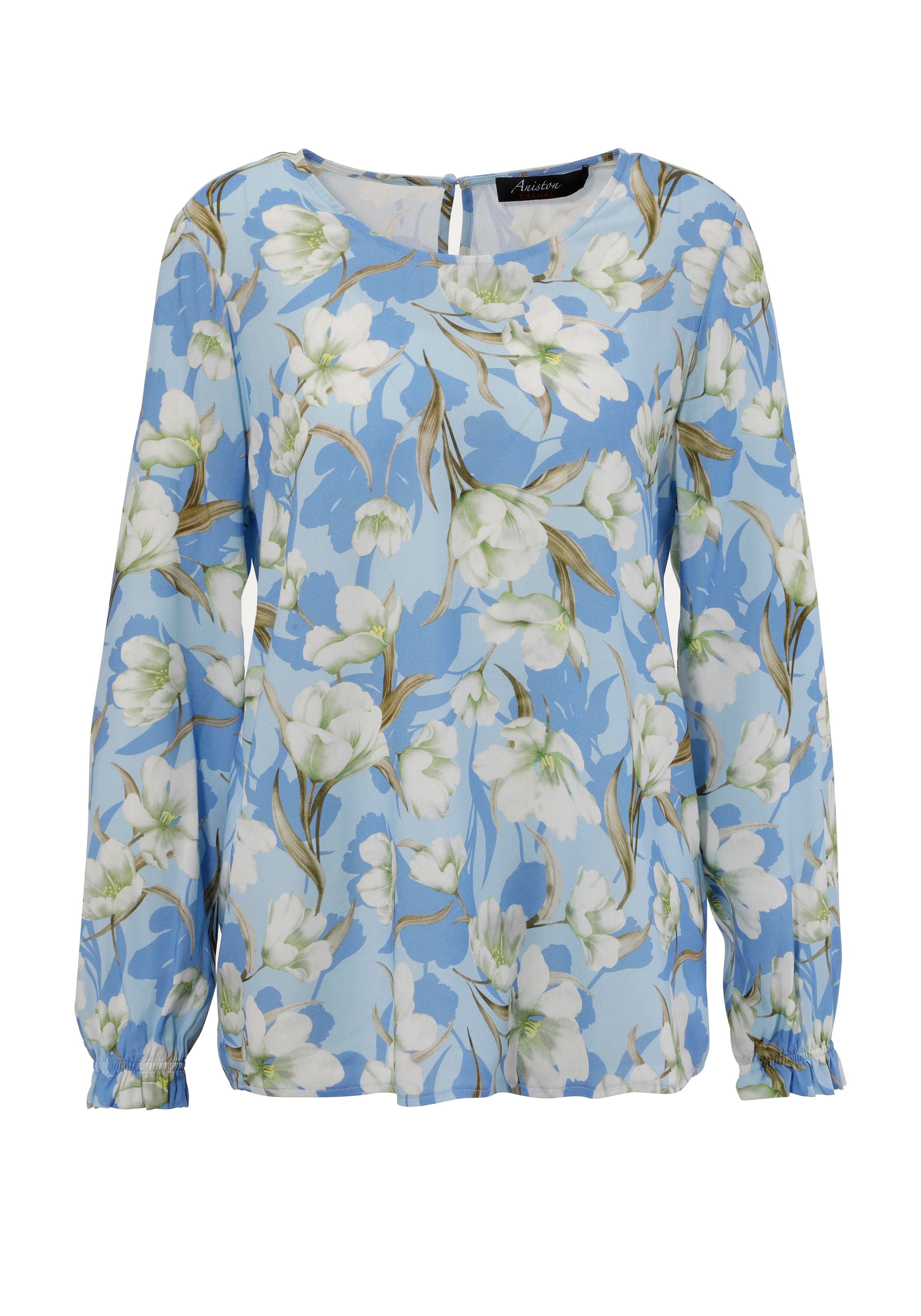 Aniston CASUAL Schlupfbluse, mit farbharmonischem Blumendruck