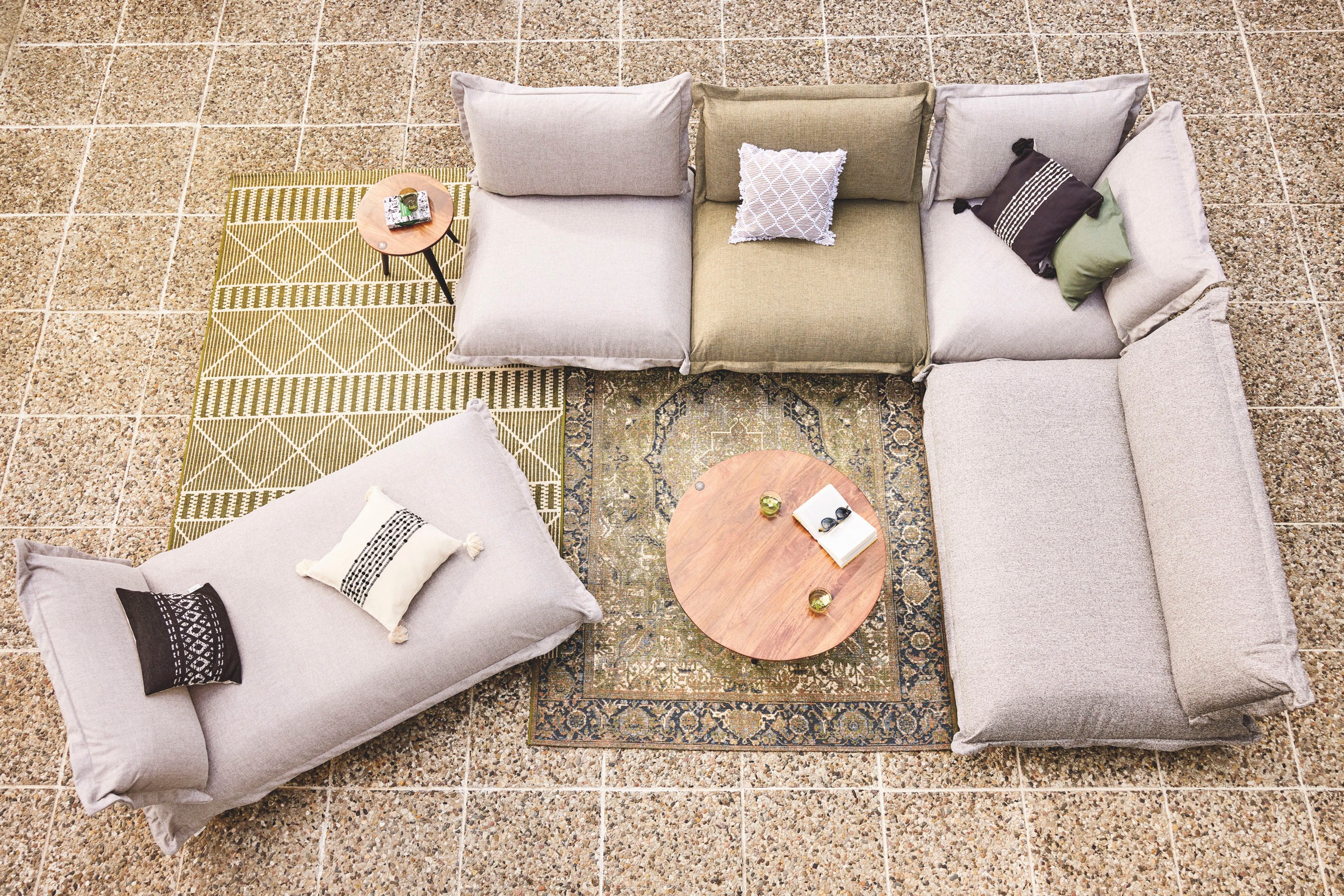 TOM TAILOR HOME Teppich »Funky Outdoor Geometric«, rechteckig, 5 mm Höhe, Flachgewebe, modernes Rauten Design, Outdoor geeignet, Wohnzimmer