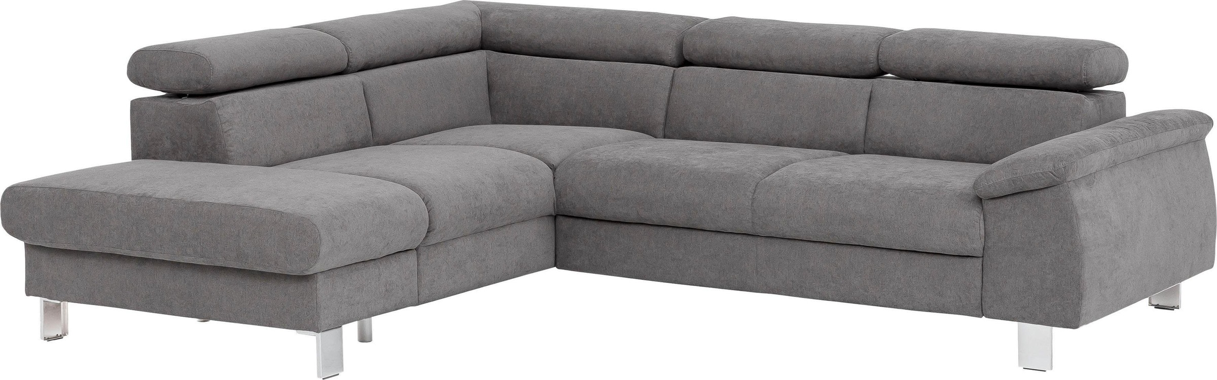 COTTA Ecksofa »Komaris L-Form mit Kopfteilverstellung«, wahlweise mit Bettfunktion, Bettkasten & Beleuchtung