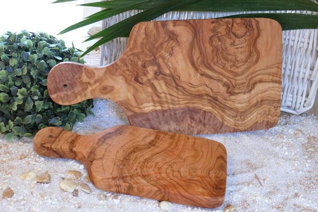 Olivenholz-erleben Schneidebrett »mit Griff aus hochwertigem naturbelassene günstig online kaufen