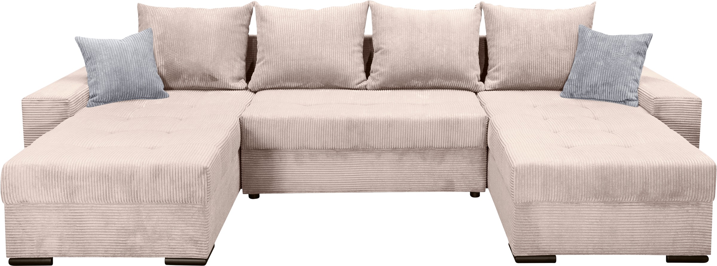 COLLECTION AB Wohnlandschaft »Josy XL U-Form, B: 313 cm in Cord, Cord-Mix« mit Bettfunktion, Bettkasten & 2 Zierkissen, Federkern