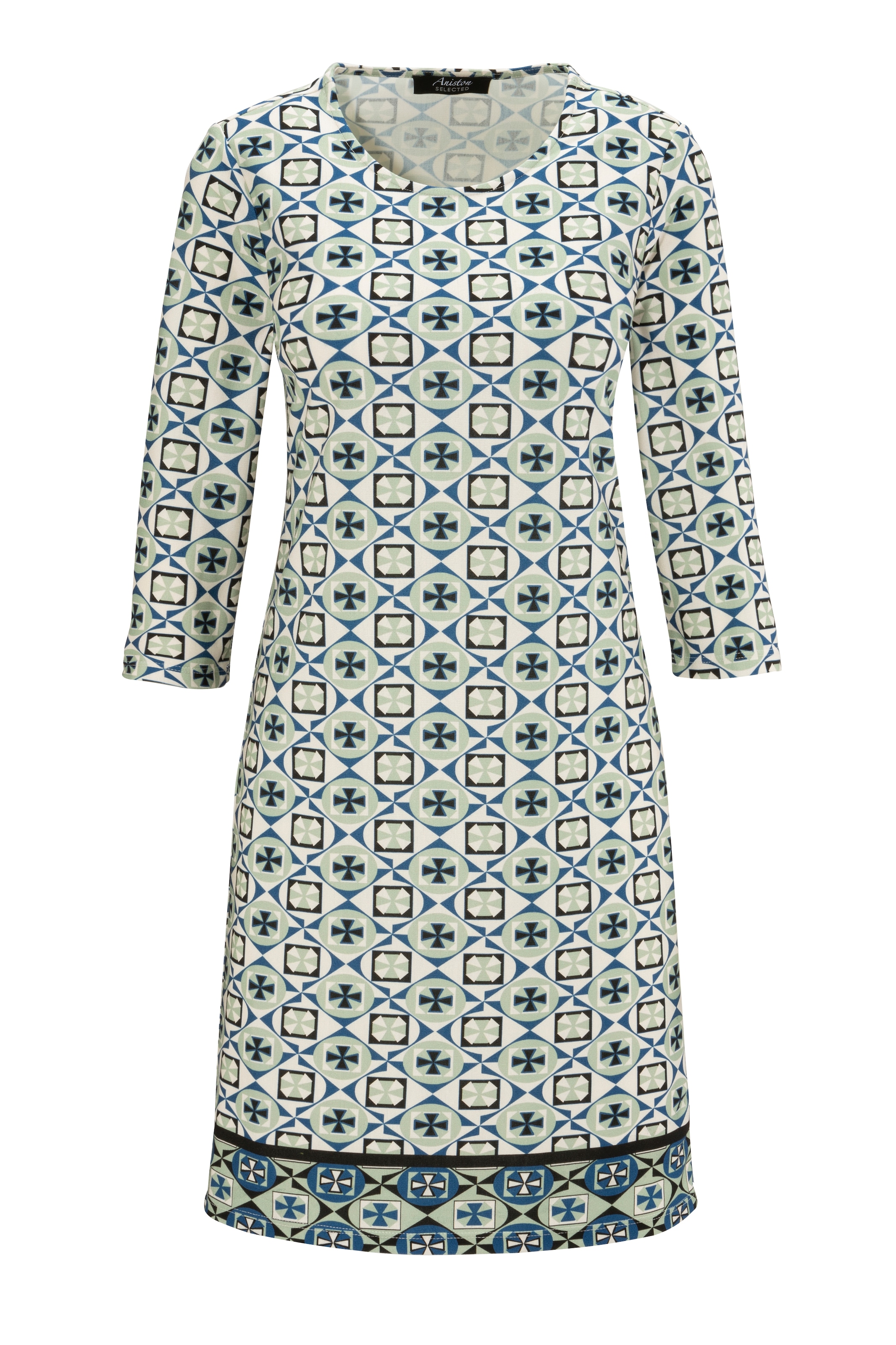 Aniston SELECTED Jerseykleid, mit Muster kaufen geometrischem Bordüre - NEUE online und KOLLEKTION aufgedruckter