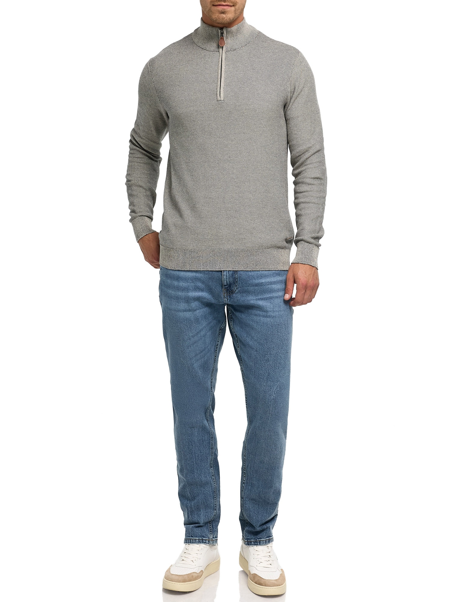 Indicode Troyer »INJexmon ½ Zip« Baumwolle, regular fit