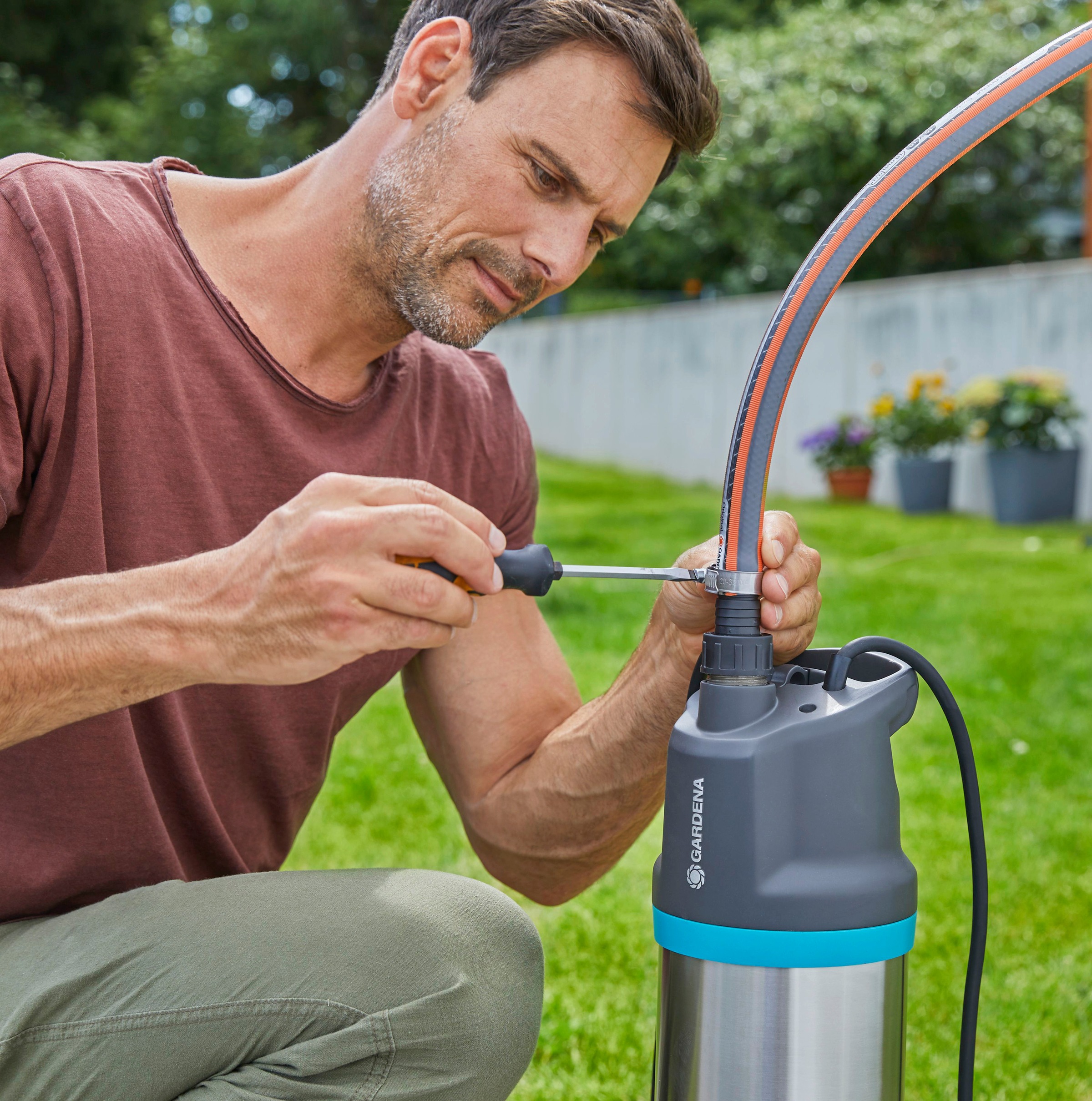 GARDENA Tauchdruckpumpe »6100/5 inox automatic, 1773-20«, 6100 l/h max. Fördermenge