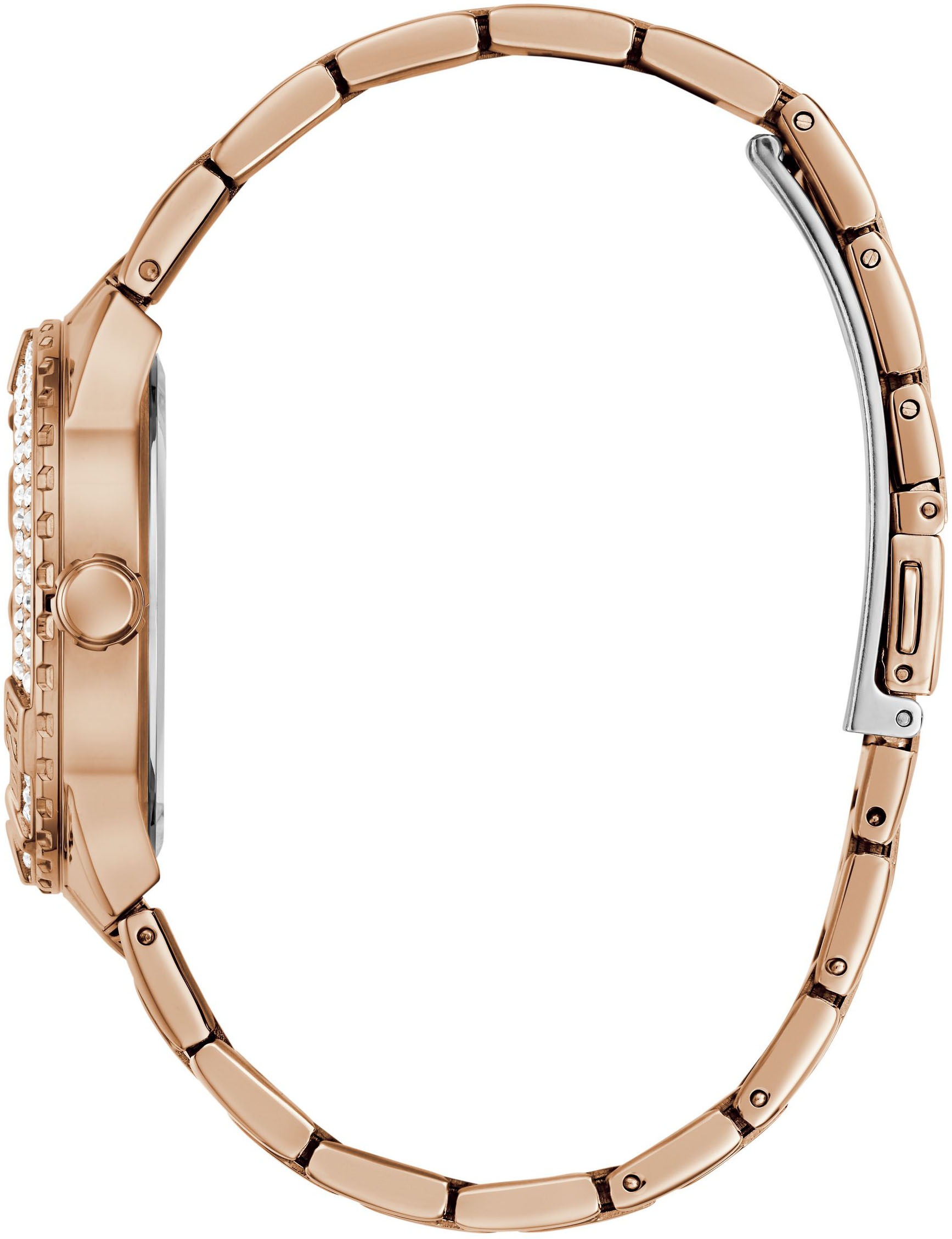 Guess Quarzuhr »SANGRIA«, Armbanduhr, Damenuhr, Edelstahlarmband