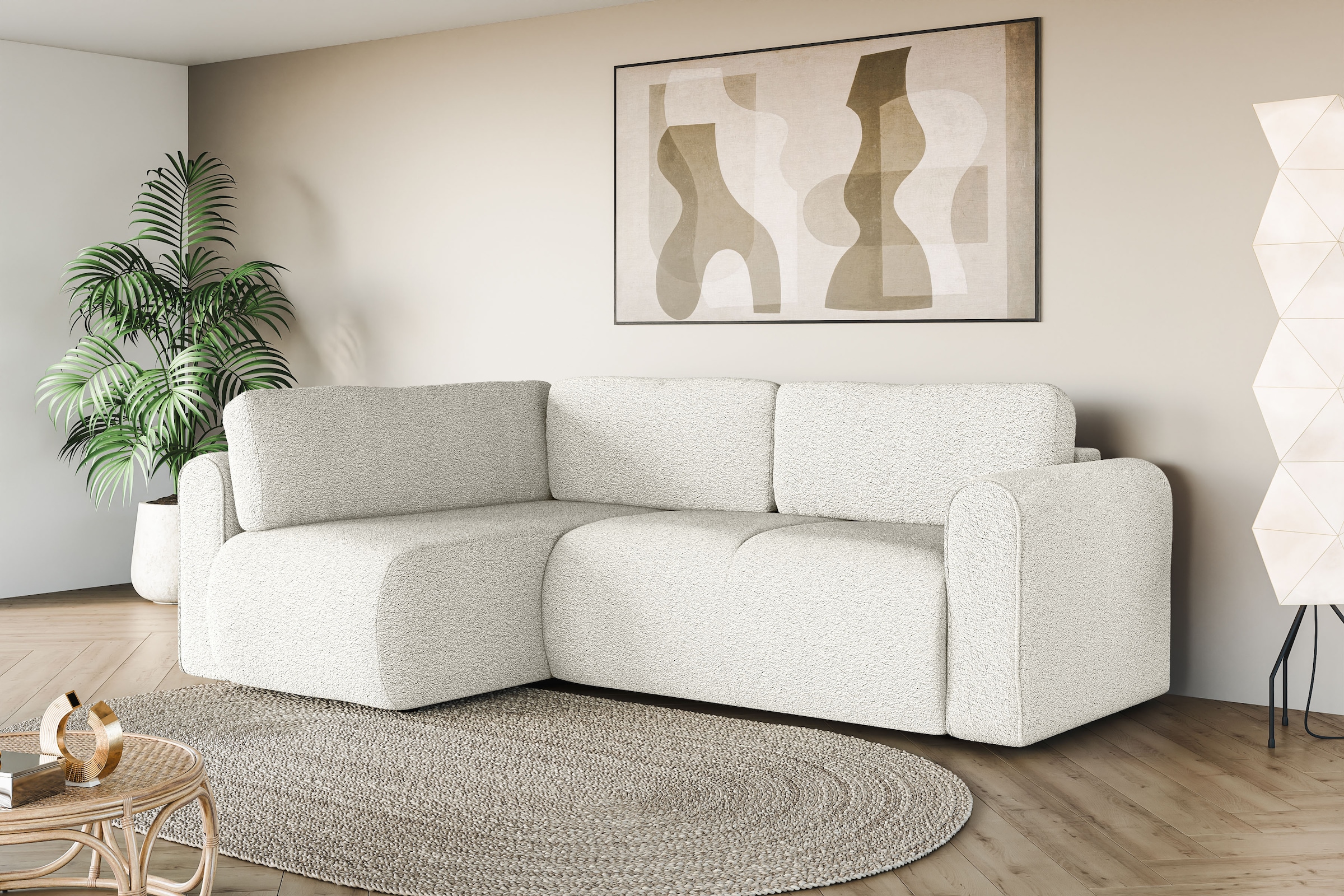 INOSIGN Ecksofa »Ecksofa Zacharia wahlweise mit Bettfunktion, BxTxH 250x166x86 cm«, L-Form mit...