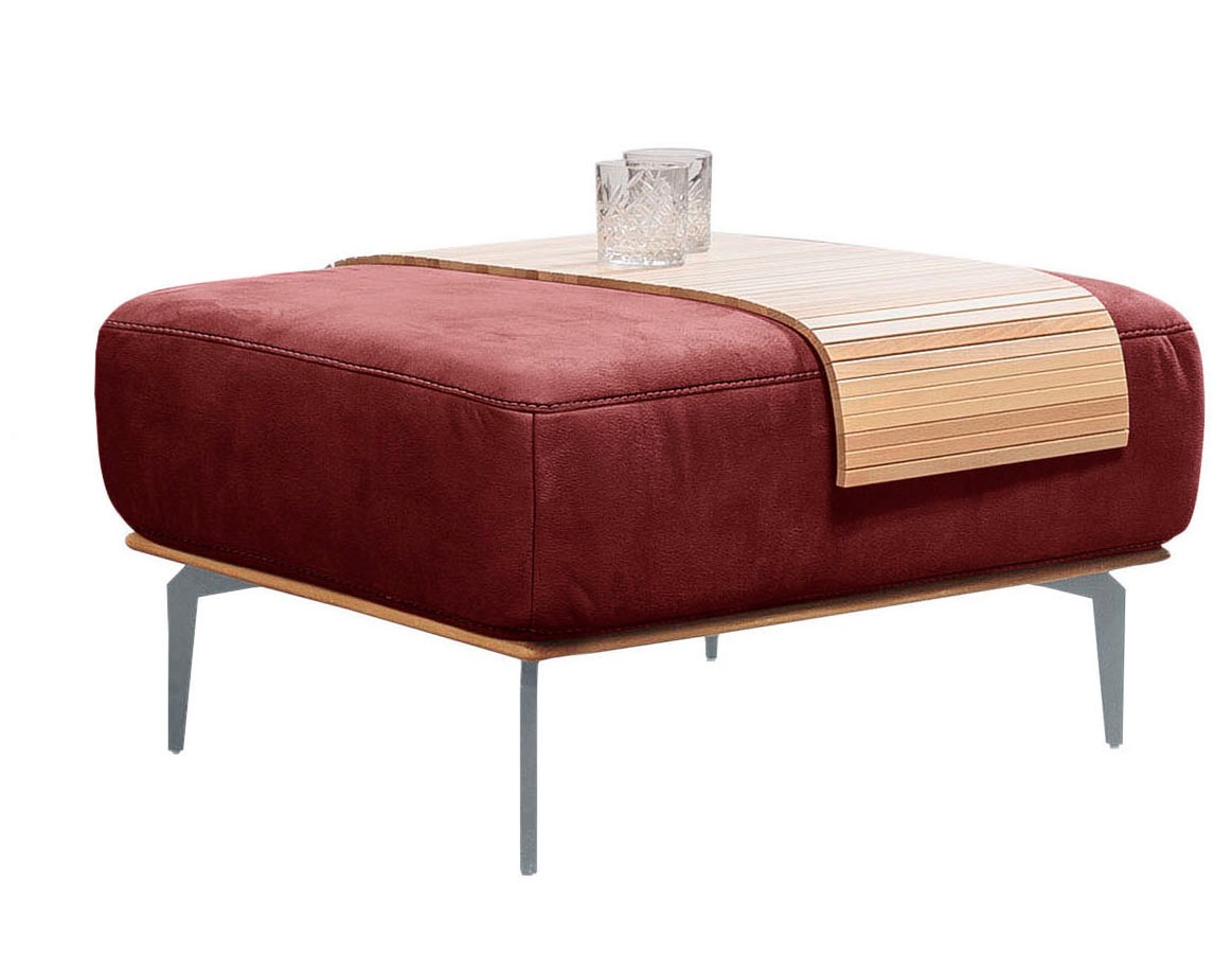 W.SCHILLIG Polsterhocker »run«, mit elegantem Holzsockel, Füße in Silber matt, Breite 75 cm