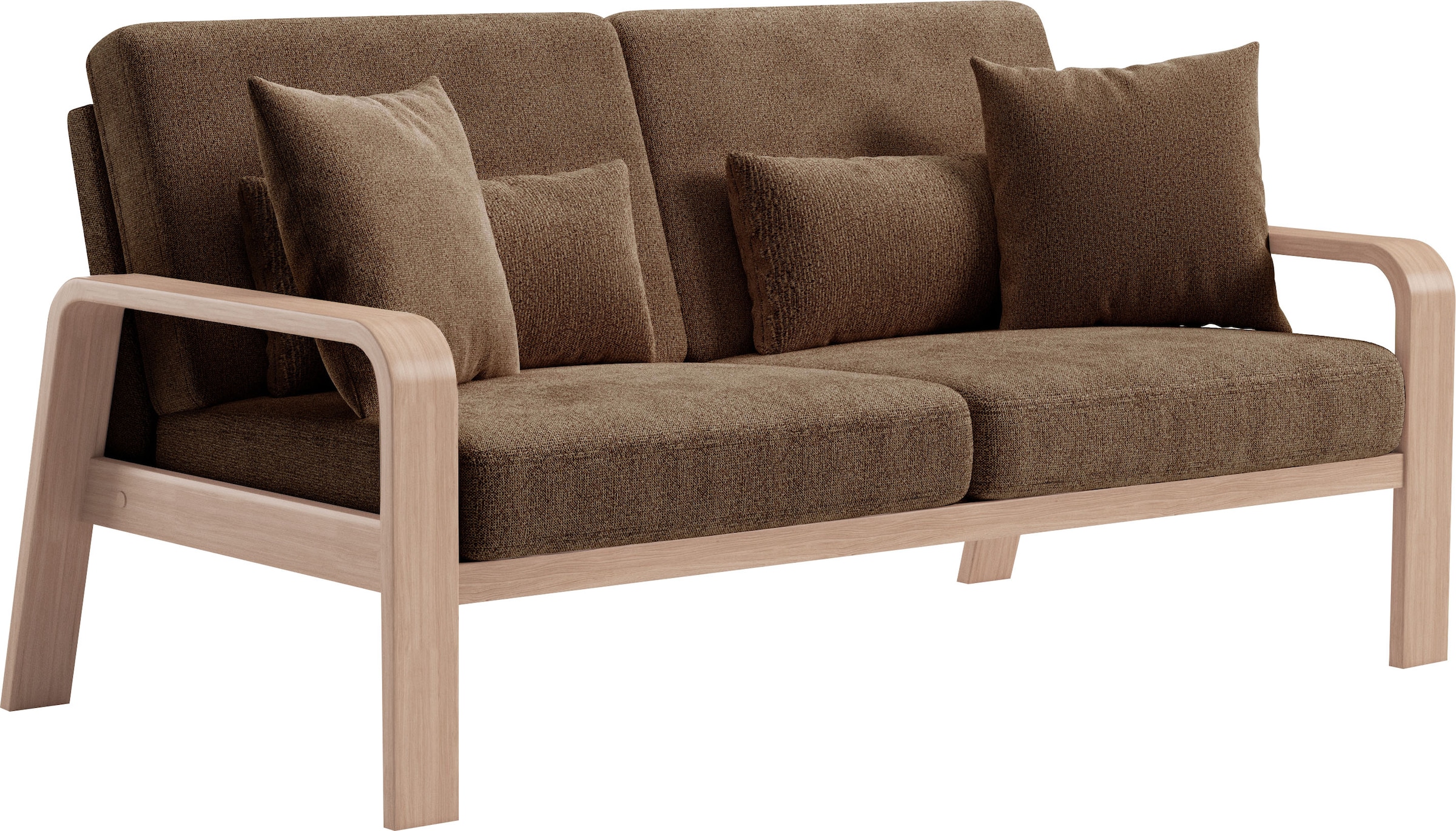 sit&more 2,5-Sitzer »Kolding«, Armlehnen aus Buchenholz in natur, verschiedene Bezüge und Farben