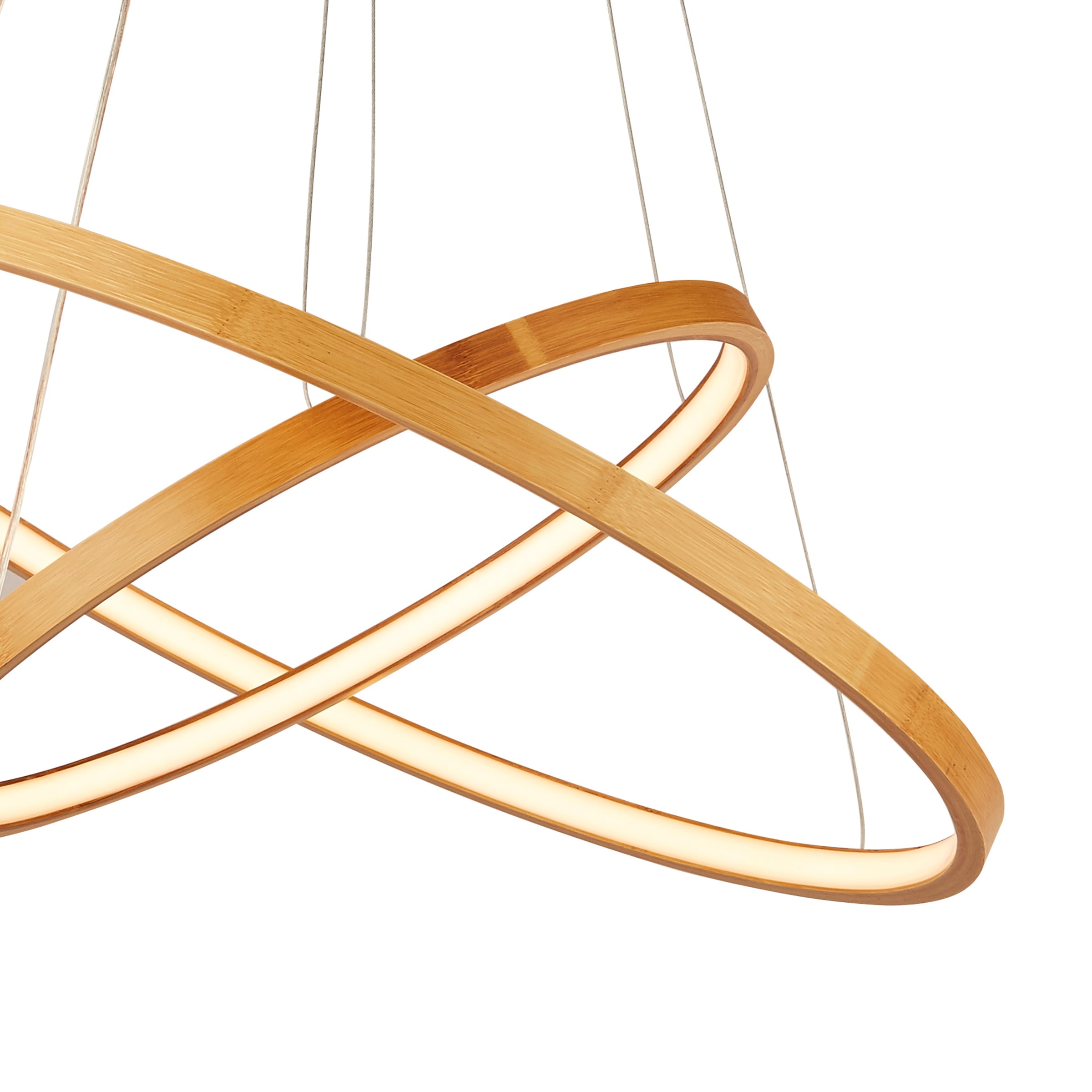 Searchlight Hängeleuchte »x Eternity Pendant - Natural Bamboo & Gold Metal« LED-Modul 1 Stk. Warmweiß