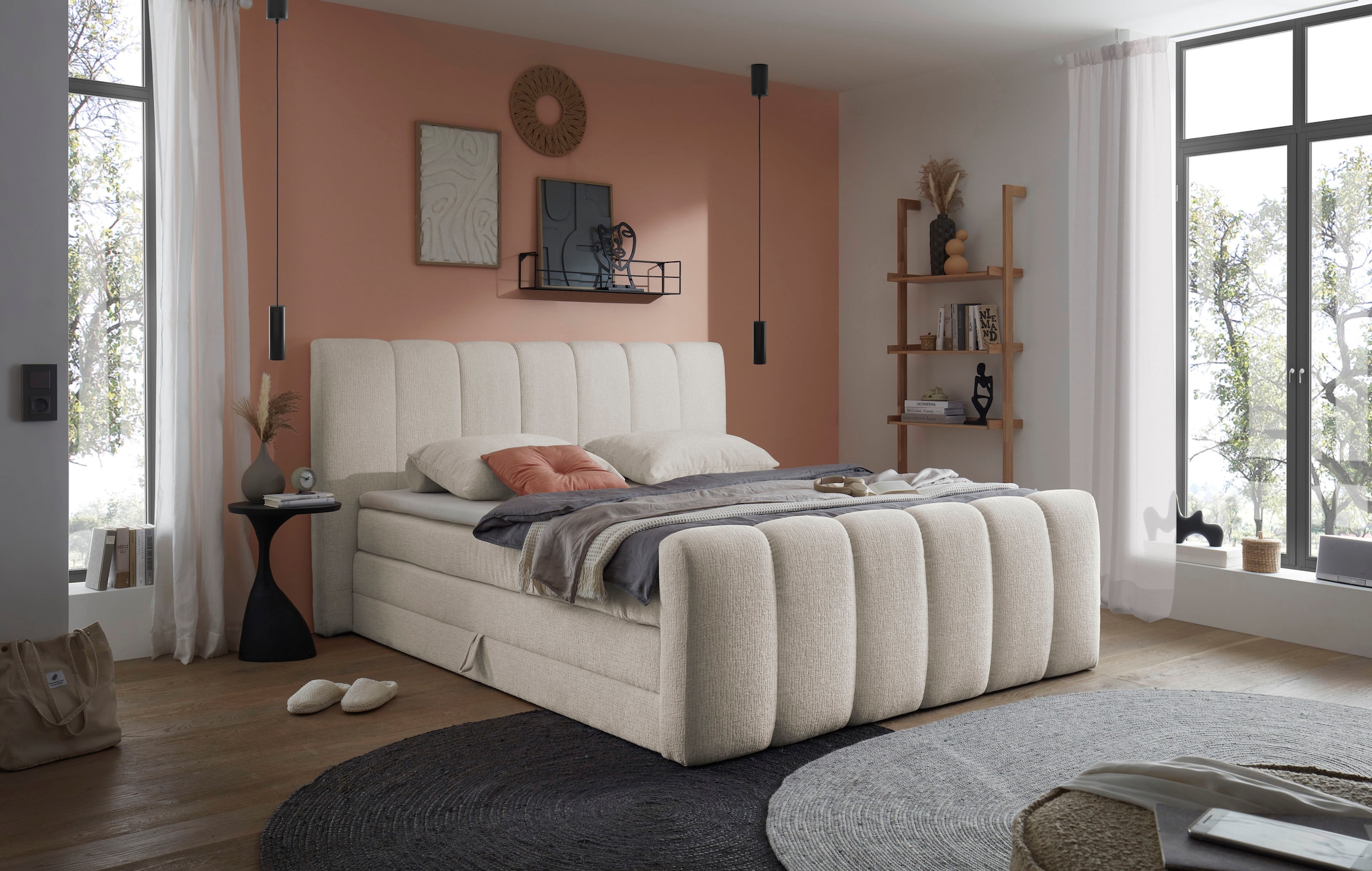 ED EXCITING DESIGN Boxspringbett »Chuck in der Breite 180cm, inkl. Bettkast günstig online kaufen