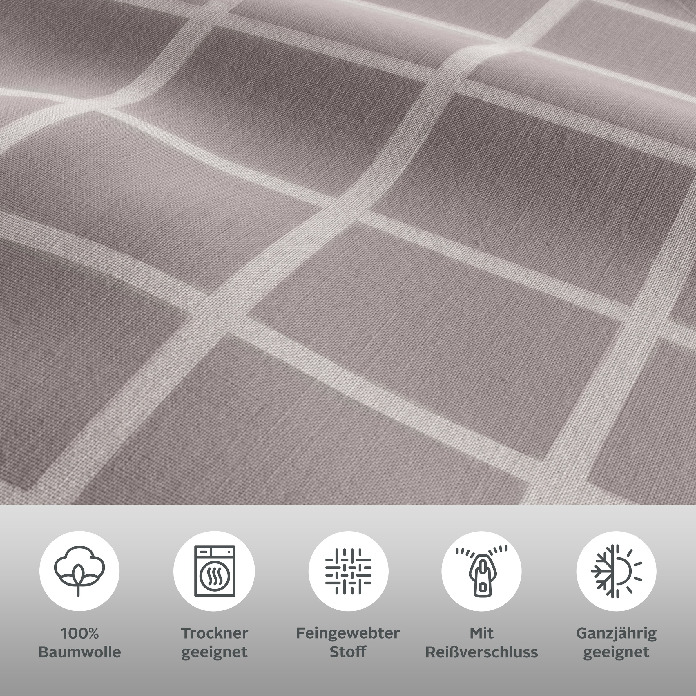 OTTO home Bettwäsche »Eemil« 2 Stk. karierte Bettwäsche, 100% Baumwolle, ab Gr. 135x200 cm