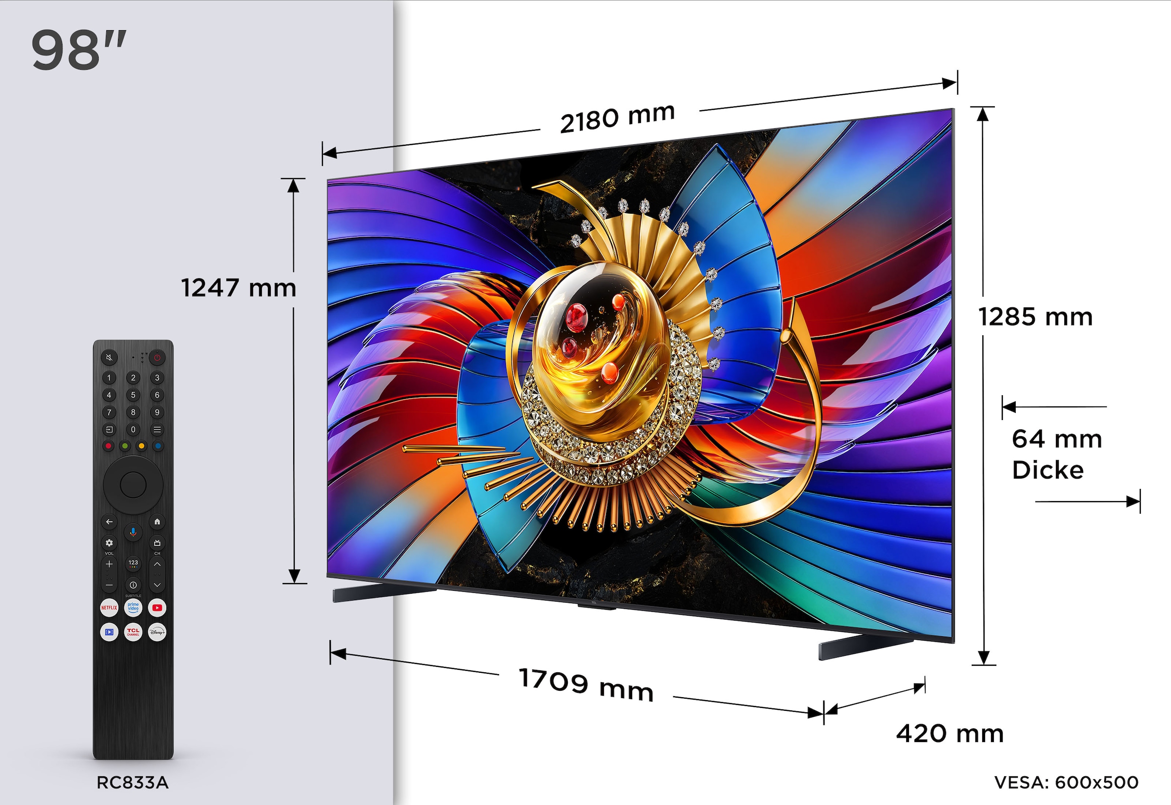 TCL LED-Fernseher »98Q7D Pro« 248 cm/98 ″