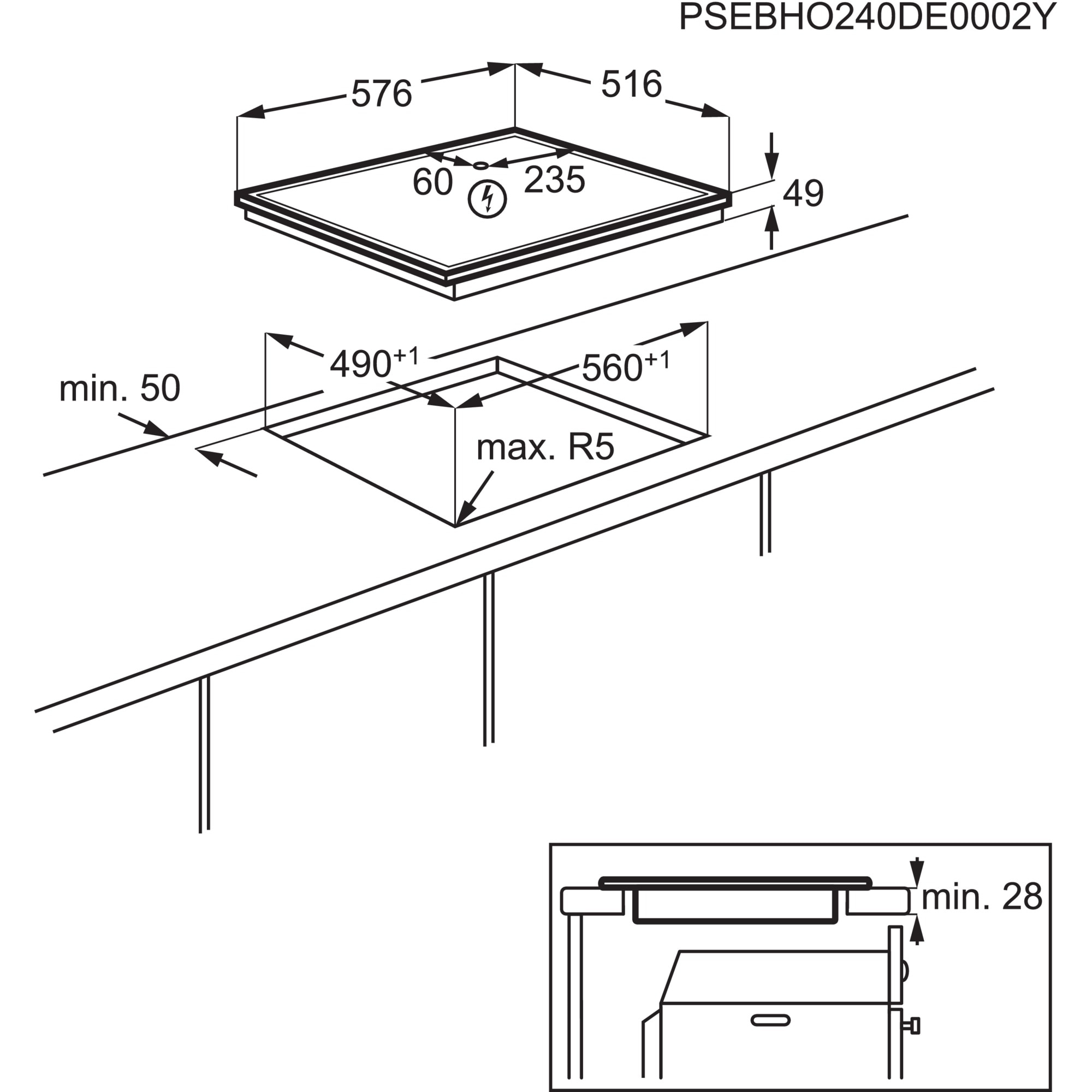 AEG Elektro-Herd-Set Serie 7000 »OE7P621AK«, Pyrolyse-Selbstreinigung, Hob2Hood