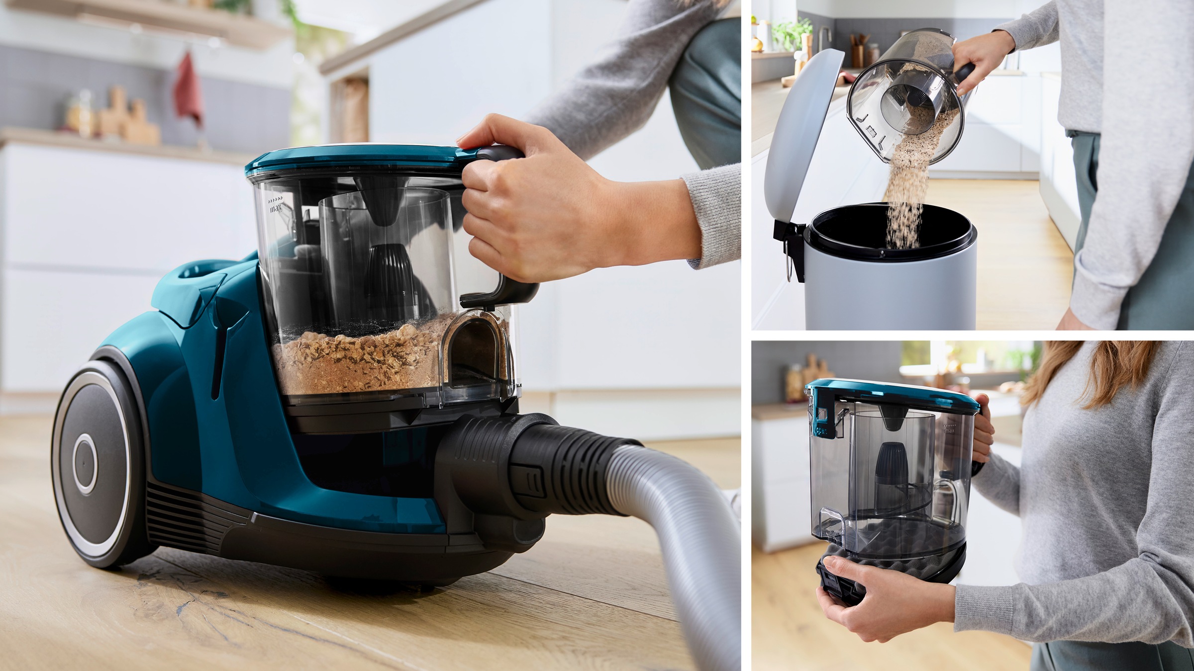 BOSCH Bodenstaubsauger »Serie 6 ProFamily BGC41XFMLY, Testsieger, ideal für Allergiker« 750 W beutellos Hygiene-Filter, 10 Jahre Motorgarantie, XXL-Polsterdüse, leise, blau