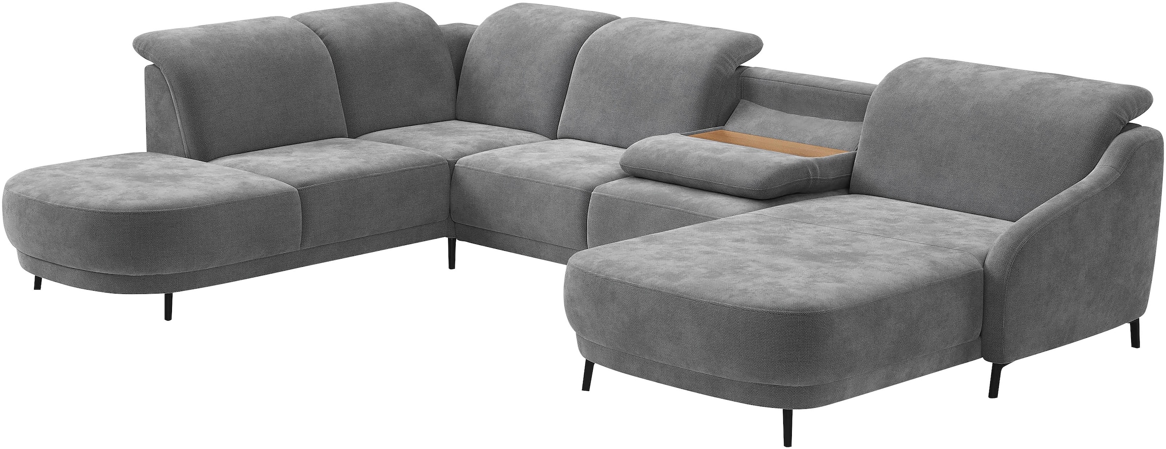 sit&more Wohnlandschaft »Blues U-Form«, inkl. Kopfteilverstellung, wahlweise mit Klapptisch und USB