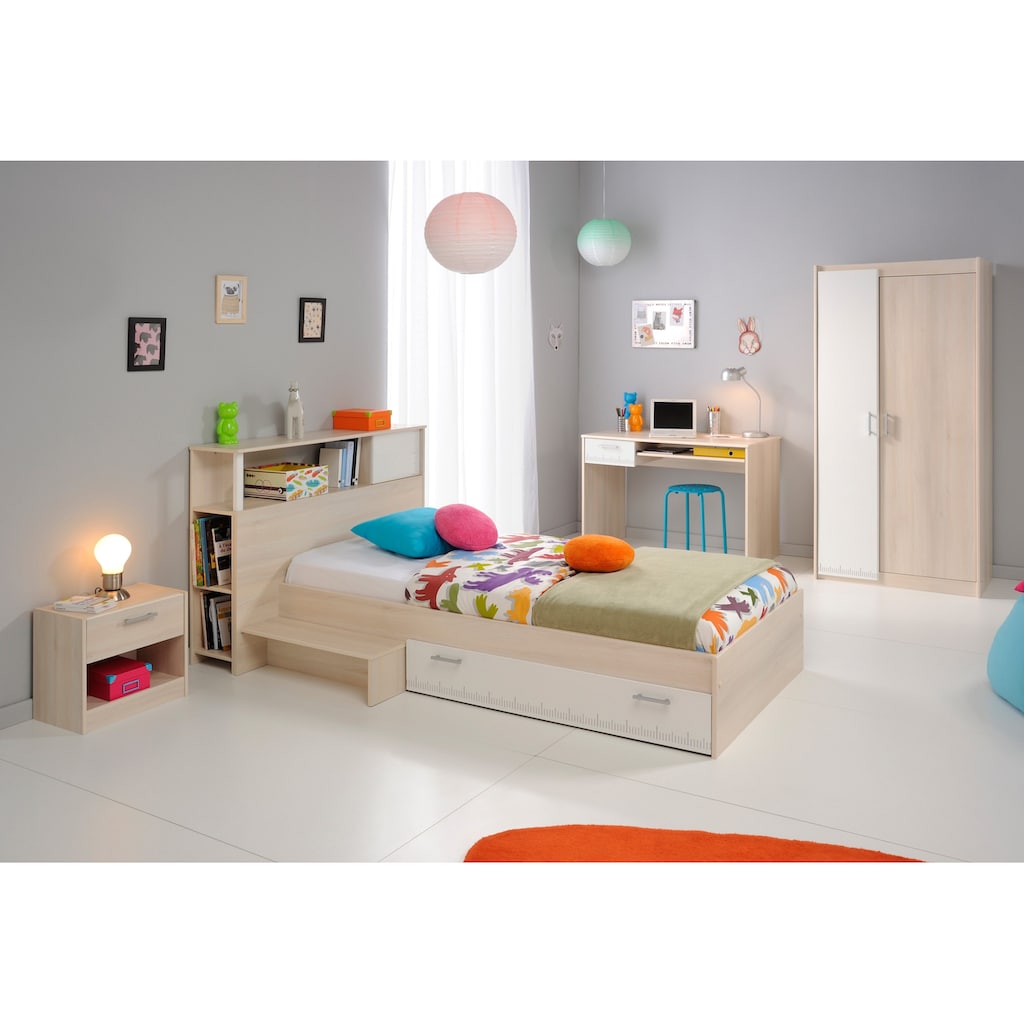 Parisot Jugendzimmer-Set »Charly«, (Set, 6 St., Schrank, Bett, Regal, Nachttisch, Schreibtisch)