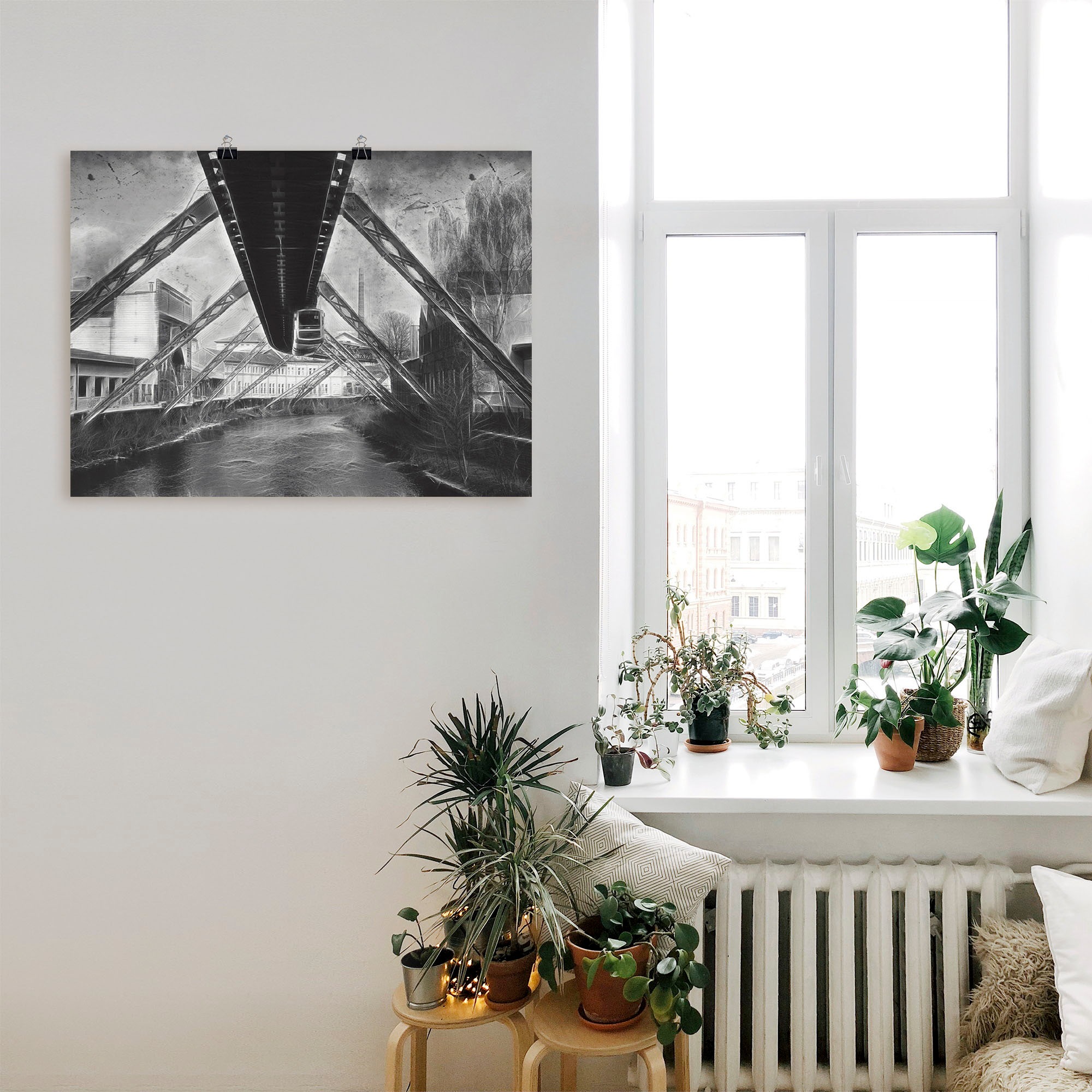Artland Wandbild »Wuppertal Skyline Collage II«, Architektonische Elemente, (1 St.), als Leinwandbild, Poster in verschied. Größen