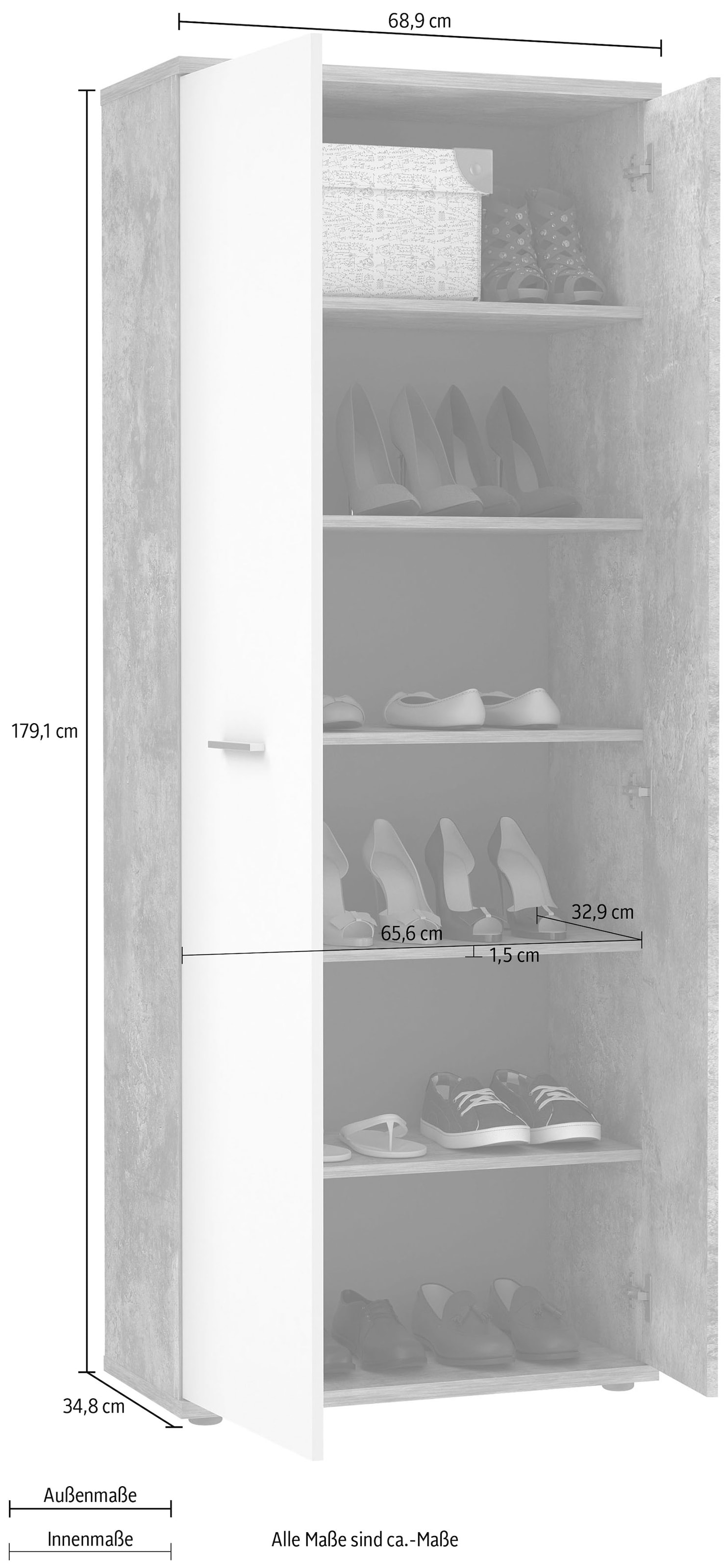 FORTE Schuhschrank »Netty«, Höhe ca, 179 cm