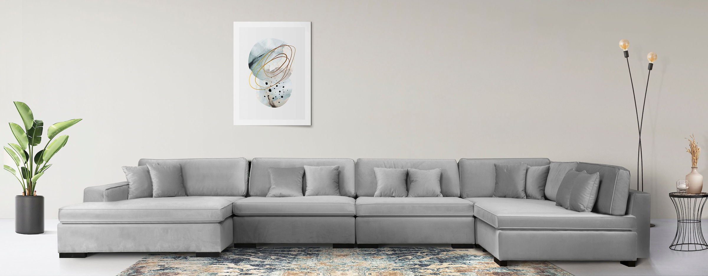 Home affaire Wohnlandschaft »Skara U-Form« Lounge-Sofa mit Federkernpolster günstig online kaufen