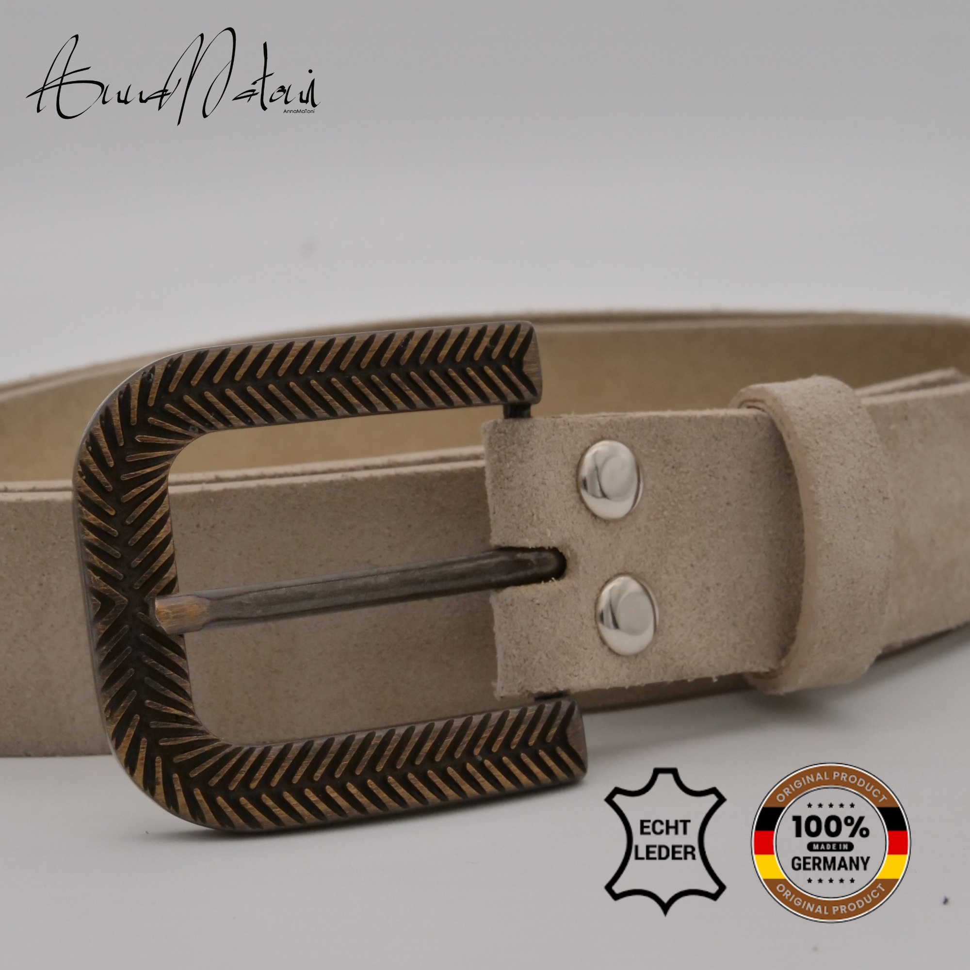 AnnaMatoni Ledergürtel »AnnaMatoni Damen Ledergürtel in hochwertigem Velour Leder 3cm«