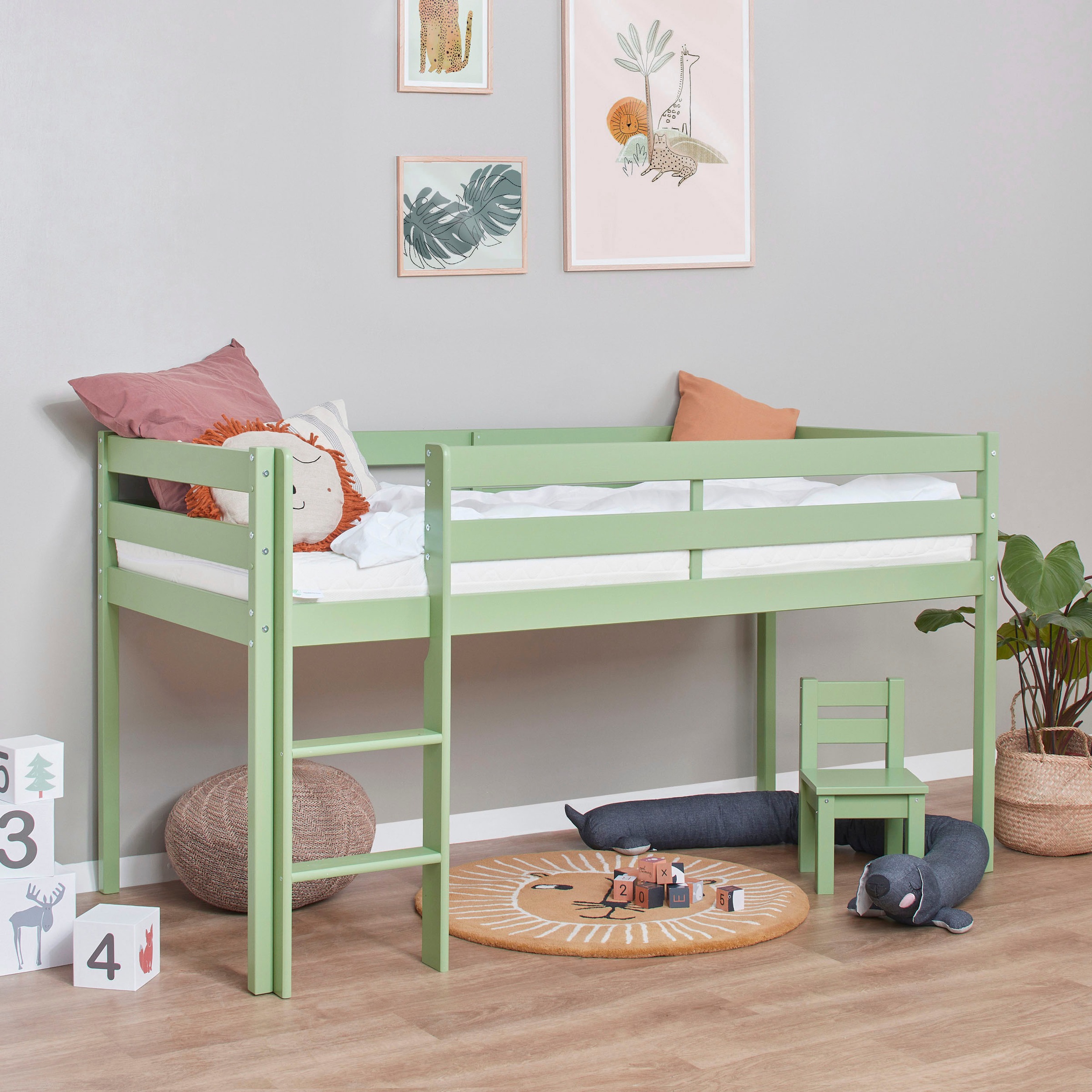 Hoppekids Spielbett »ECO COMFORT, Hochbett, in 2 Einzelbetten teilbar«, Höhe 72cm, Farbe & Größe & Matratze