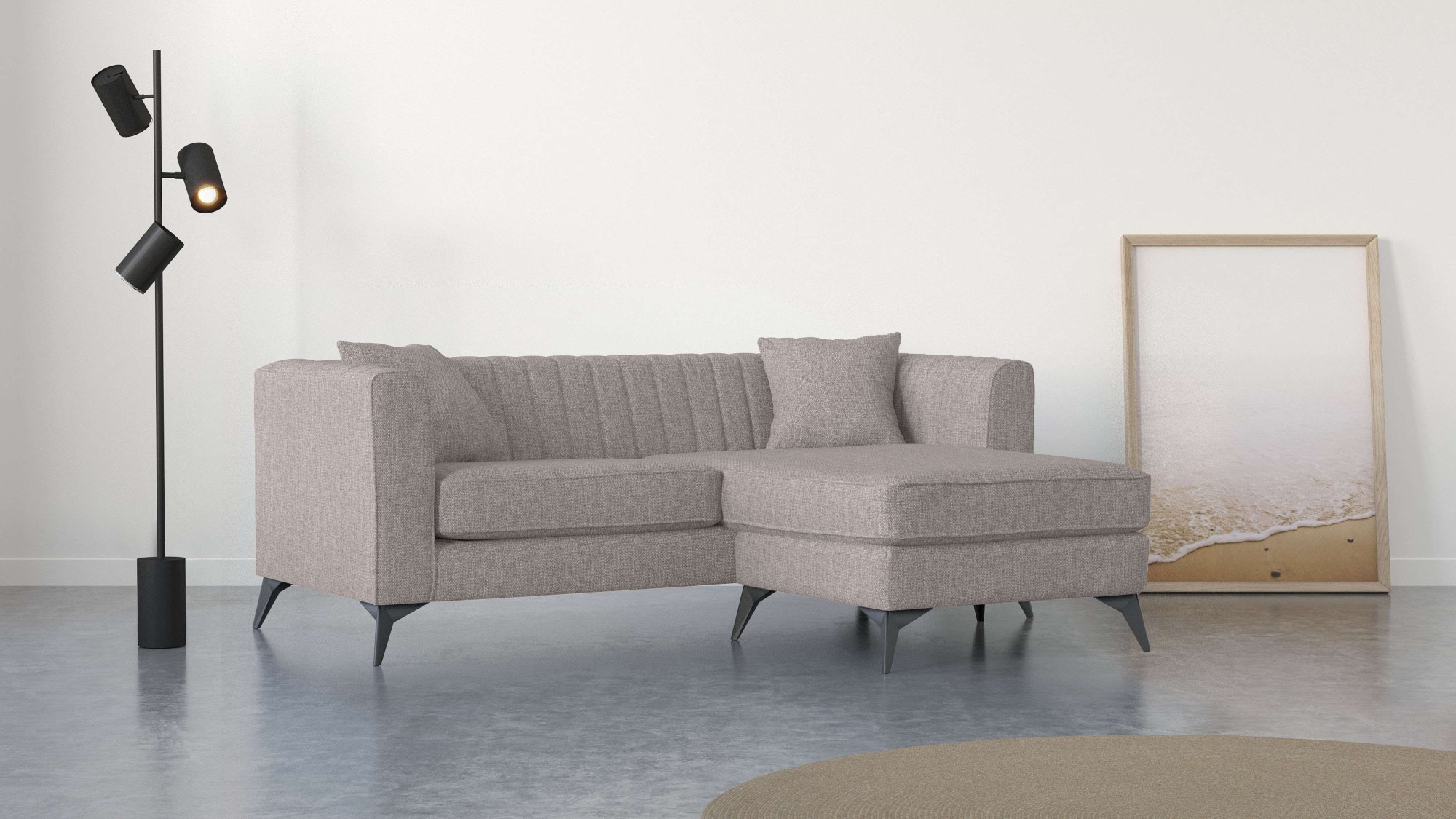Places of Style Ecksofa »MATTHEW L-Form ideal für kleine Räume, Maße B/T/H: günstig online kaufen