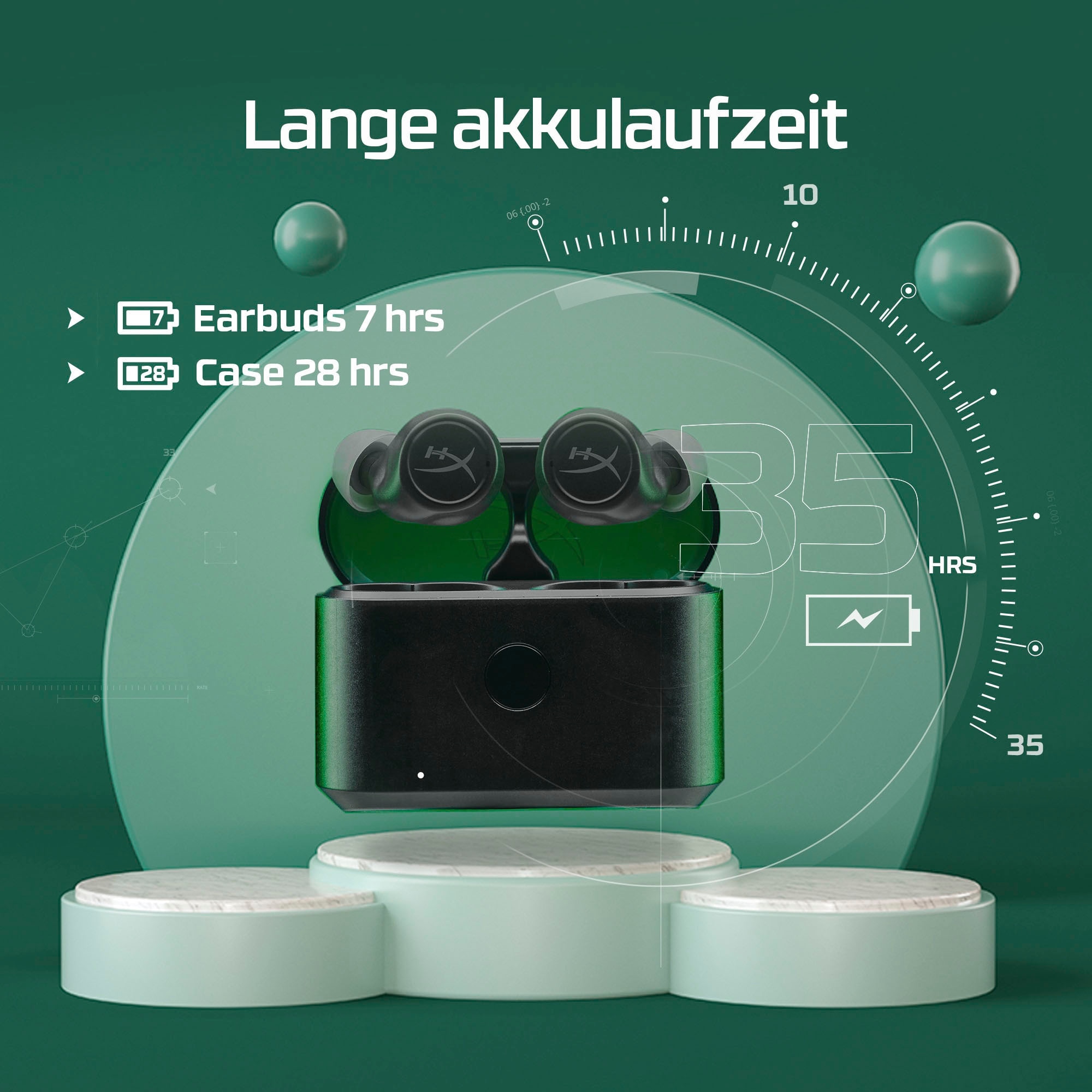 HyperX In-Ear-Kopfhörer »Cirro Buds Pro«, Bluetooth, Rauschunterdrückung-True Wireless