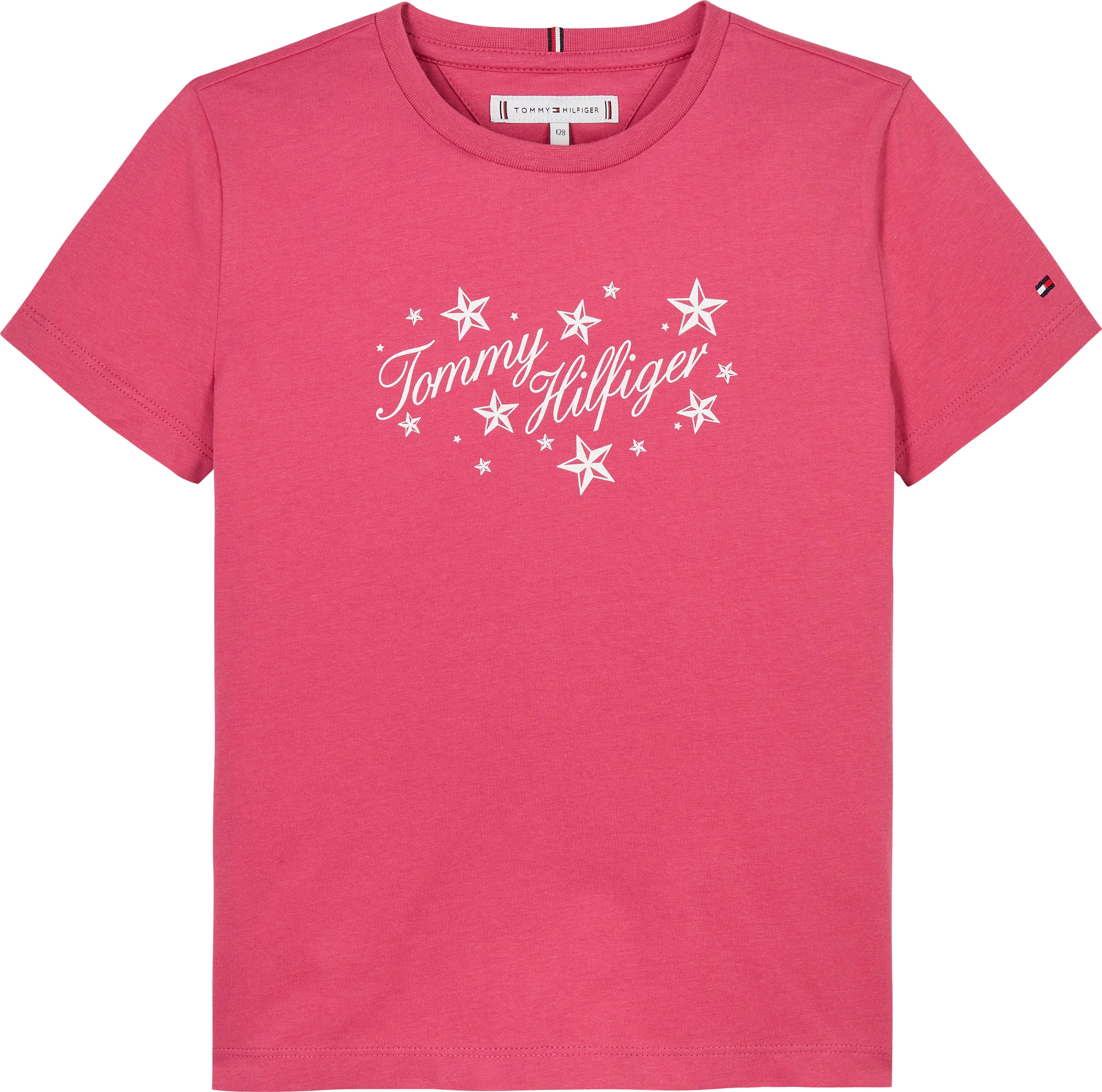 Tommy Hilfiger T-Shirt »TOMMY SCRIPT GLITTER TEE SS«, mit großem Logodruck