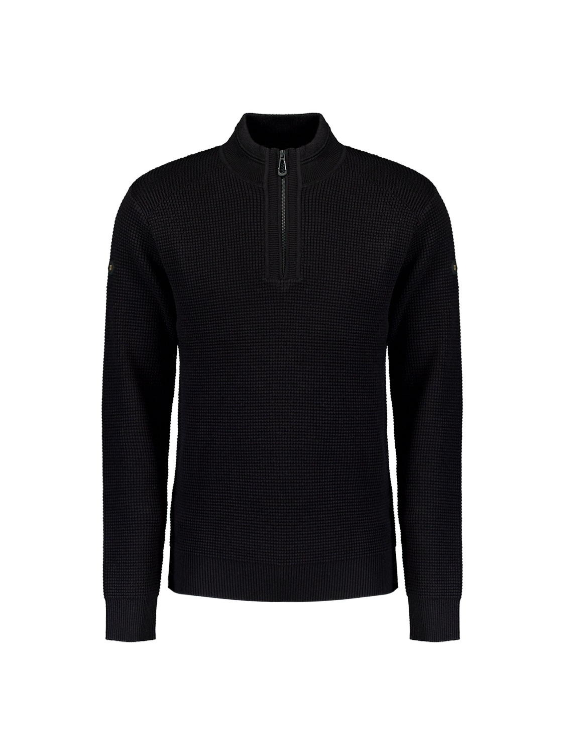 NO EXCESS Rollkragenpullover »No Excess Jacquard-Pullover mit halbem Reißverschluss«