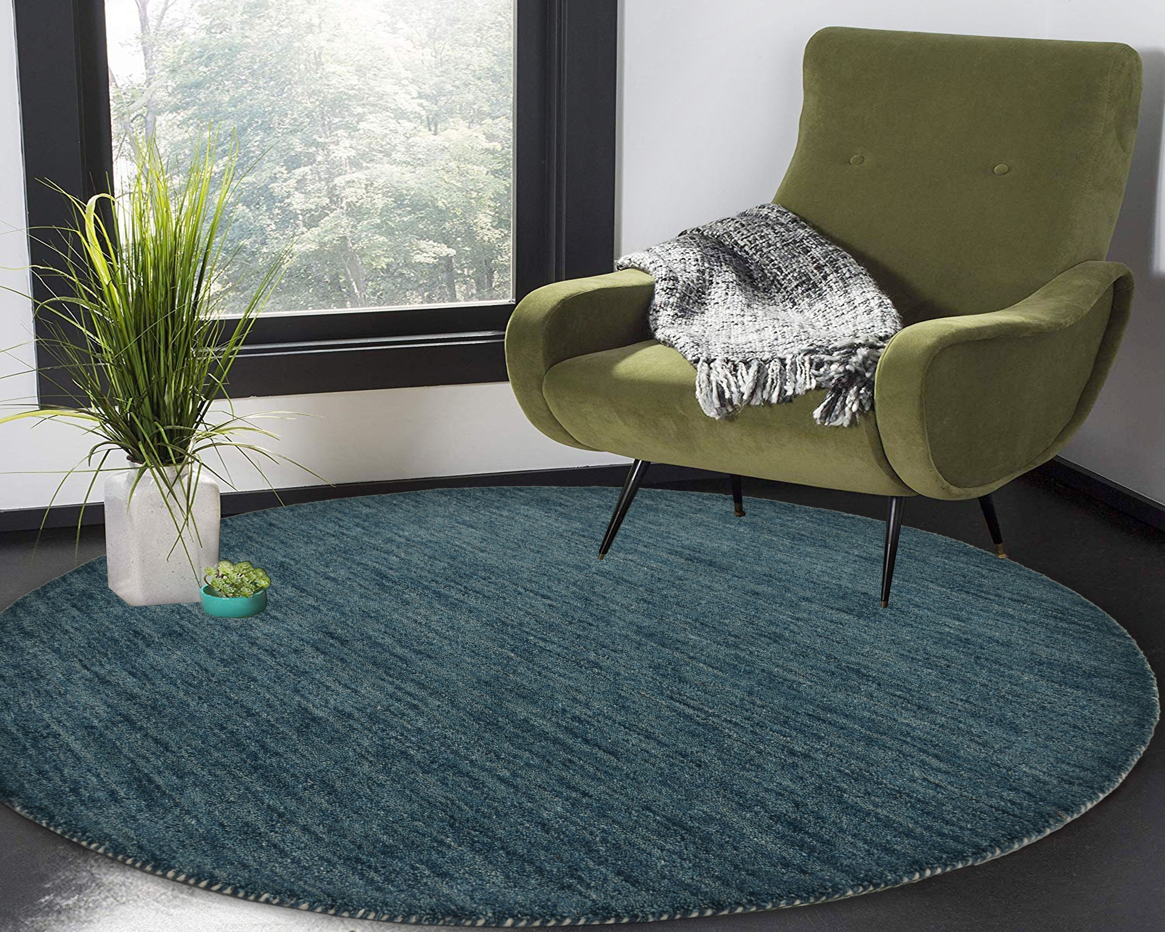 THEKO Wollteppich »Gabbeh Uni, Handgefertigt, Teppich, meliert, reine Wolle günstig online kaufen