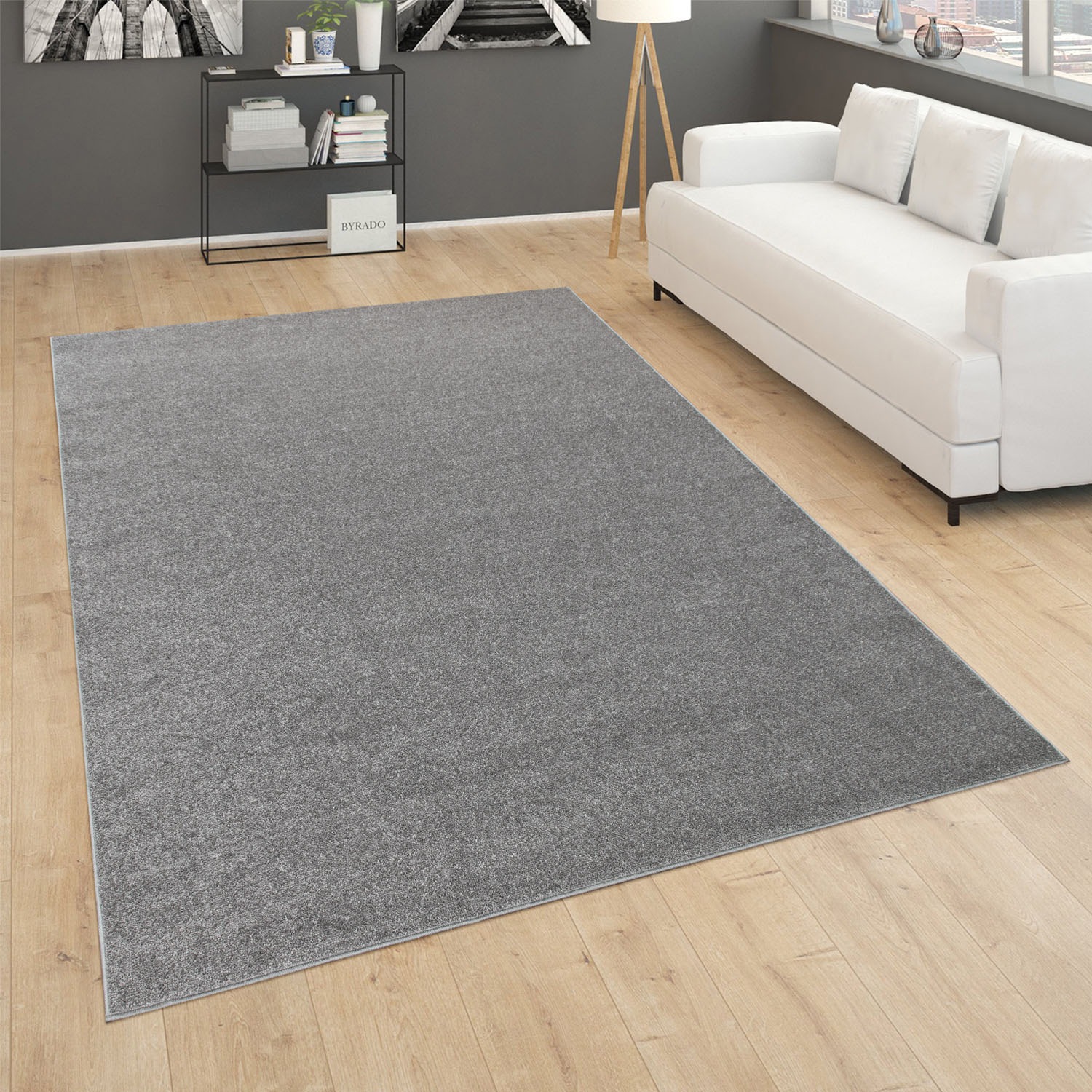 Bild von Paco Home Teppich »Porto 890«, rechteckig, Kurzflor, Uni-Farben, ideal im Wohnzimmer & Schlafzimmer