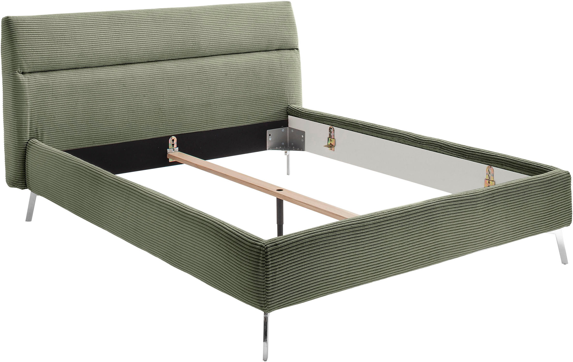 Home affaire Polsterbett »Elvo, weichgepolstertes Kopfteil, wahweise Überlänge, B: 140-200 cm« inkl. 7-fache Einlegetiefenverstellung & saugroboterfreundliche Höhe