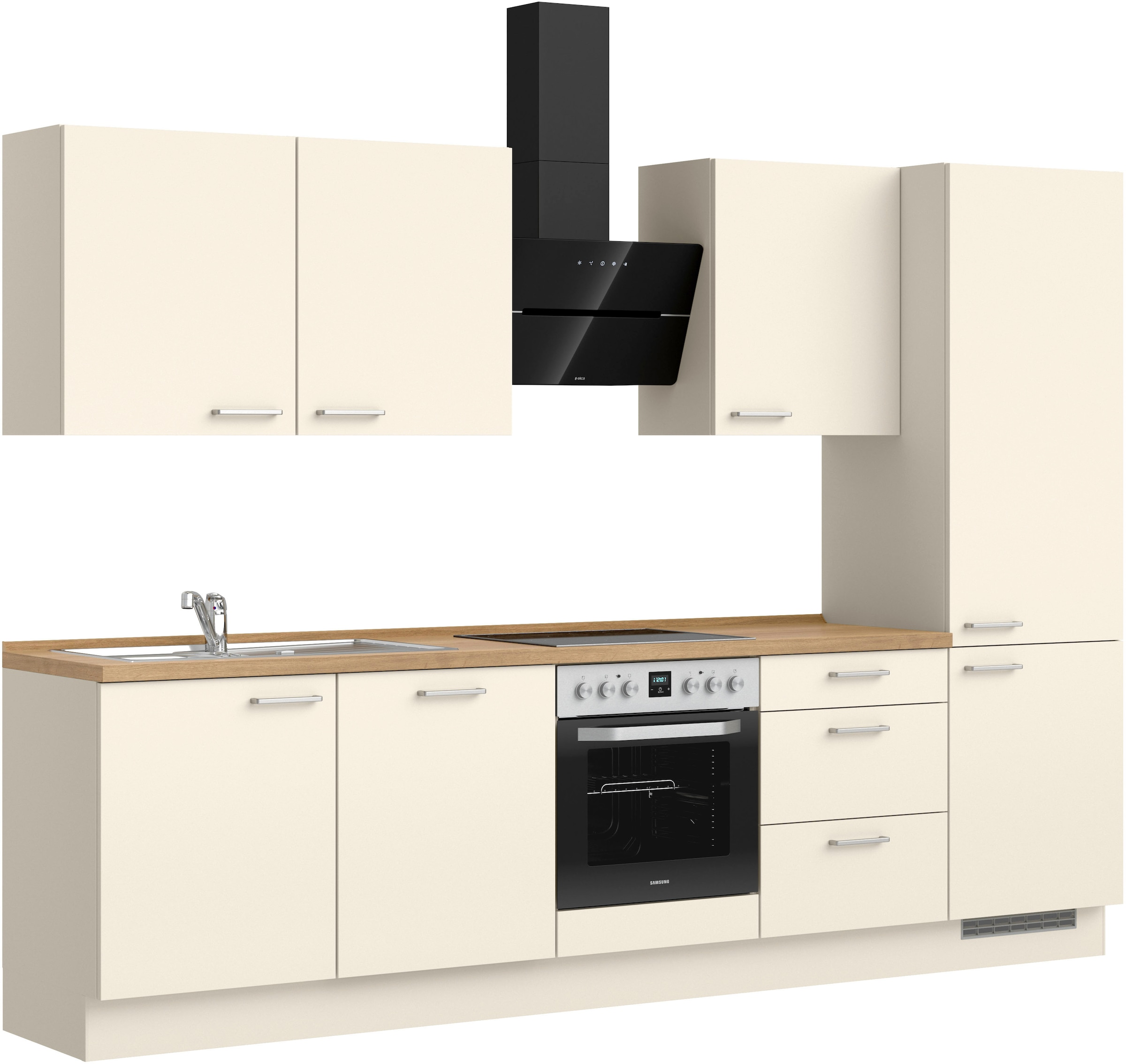 nobilia® Küchenzeile »"Touch II"«, vormontiert, Ausrichtung wählbar, Breite 300 cm, wahlw. mit E-Geräten