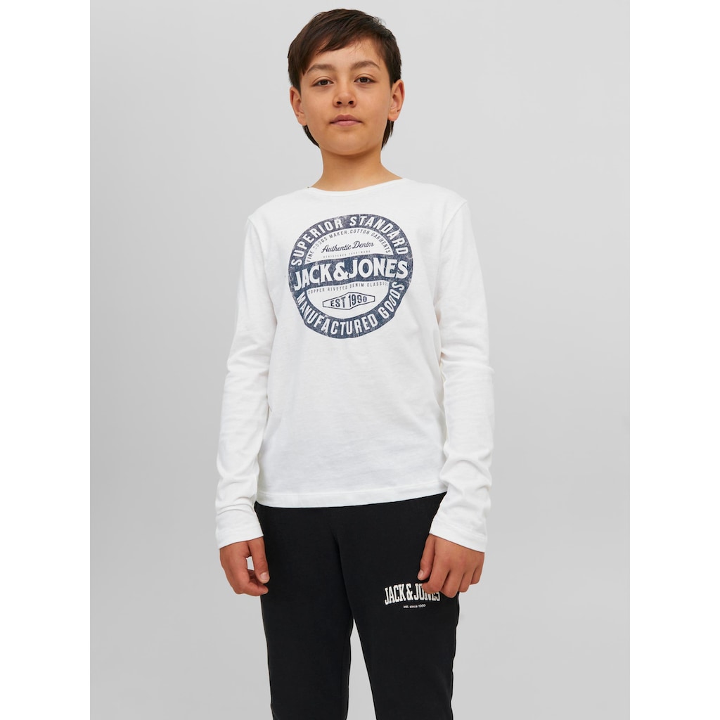 Jack & Jones Junior Langarmshirt »JJEJEANS TEE LS O-NECK 23/24 NOOS JNR«