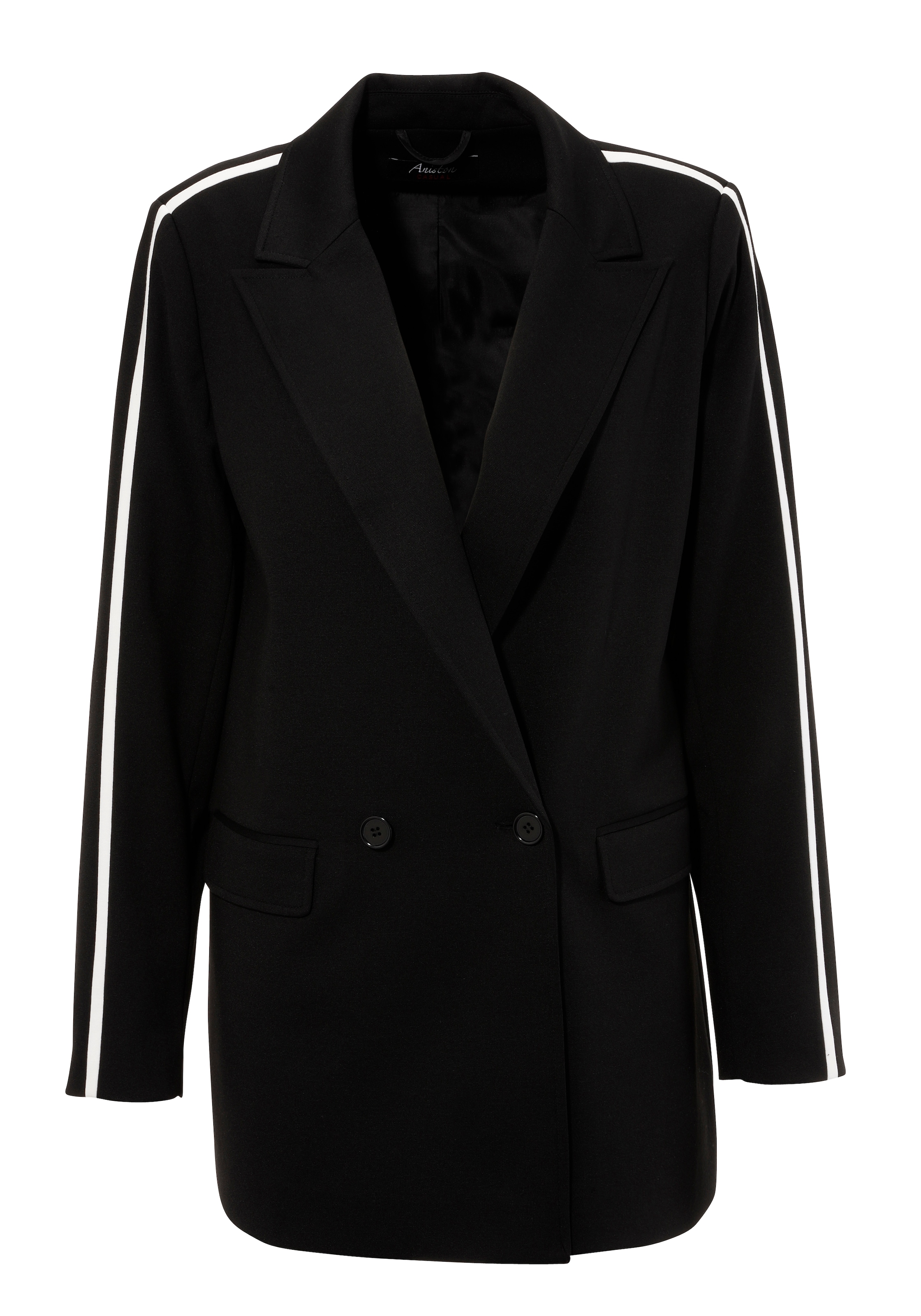 Aniston CASUAL Longblazer, mit trendigem Streifen an Schulter und den Ärmeln
