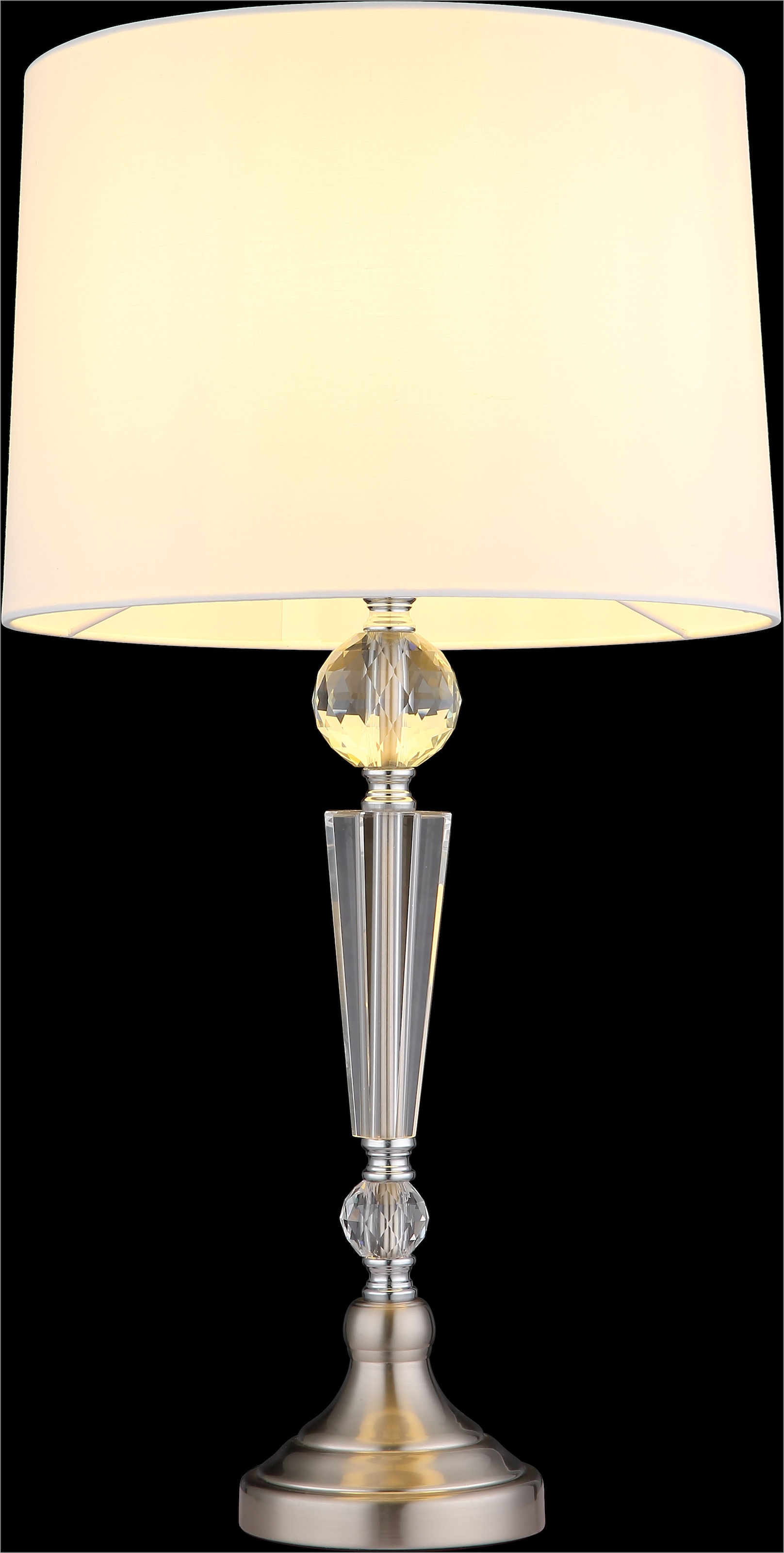 GLOBO LIGHTING Tischleuchte »ARRO«, Leuchtmittel E27 | ohne Leuchtmittel, Tischlampe/Schlafzimmer/Wohnzimmer/Textil weiß