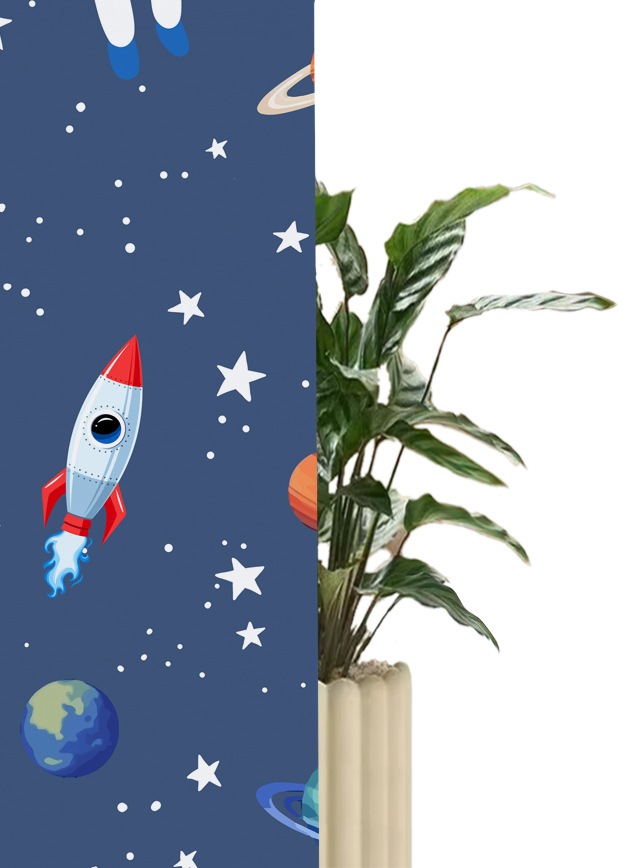 Lüttenhütt Rollo »ASTRONAUT«, verdunkelnd, Blendschutz-Sichtschutz-Verdunkelung, ohne Bohren, freihängend, Fixmaß, Klemmfix, Astronaut, Kinderrollo -NEUHEIT!