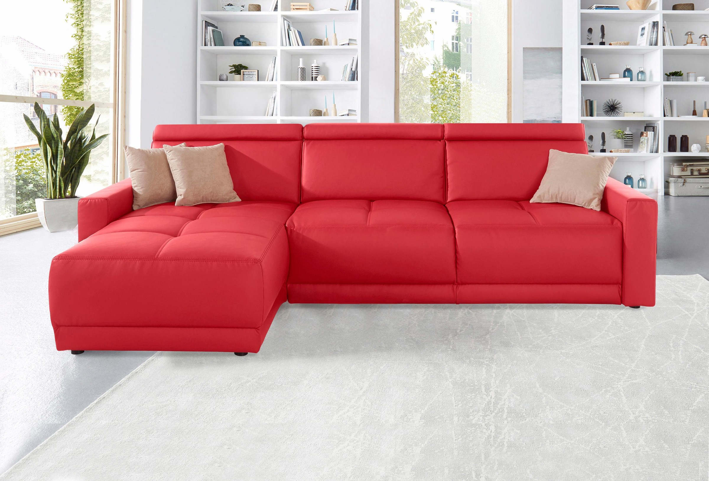 DOMO collection Ecksofa »Ava mit moderner Sitzheftung & toller Doppelnaht, günstig online kaufen