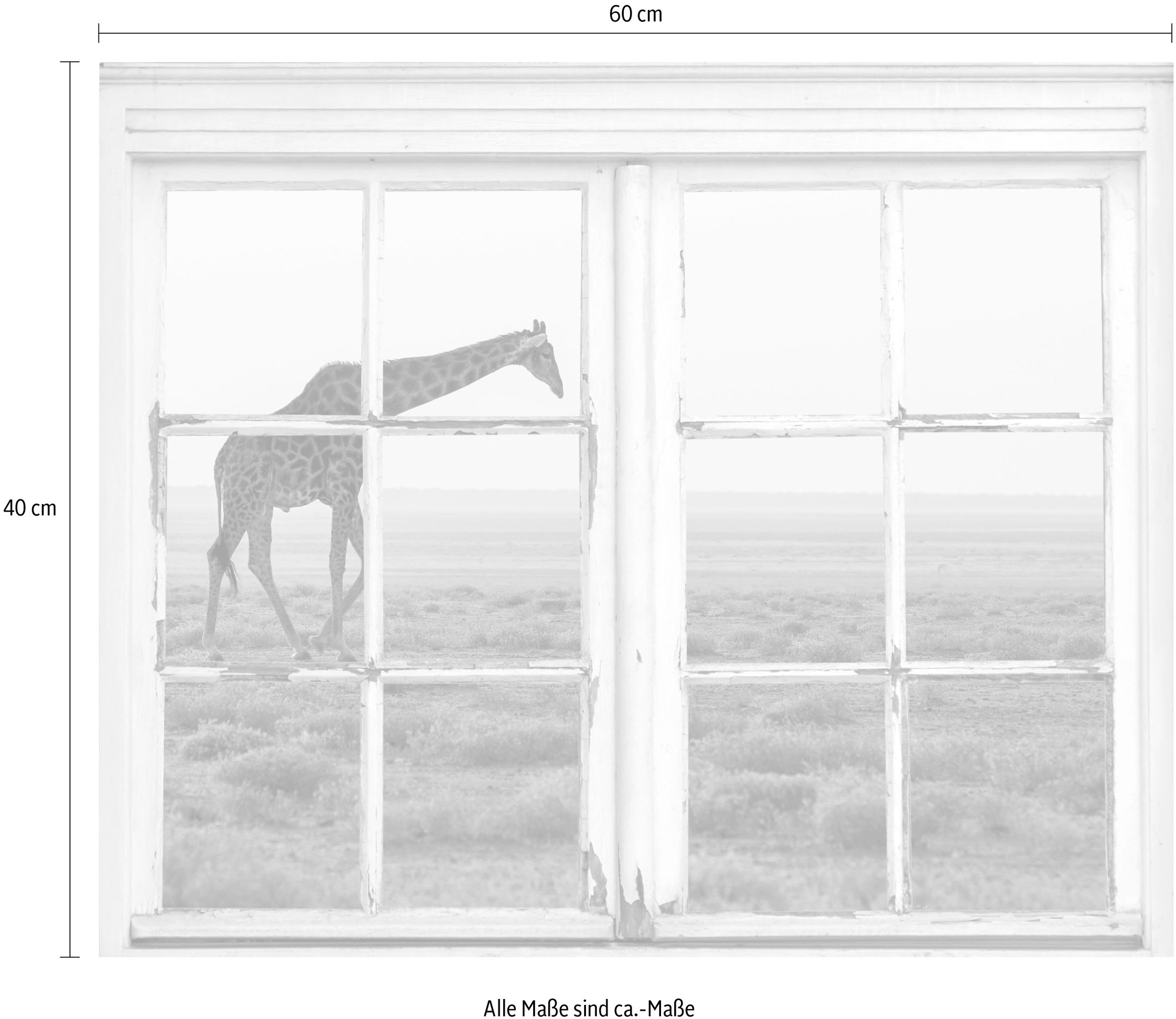 queence Wandsticker »Giraffe«, Wandsticker, Wandbild, selbstklebend, 3D, Fenster